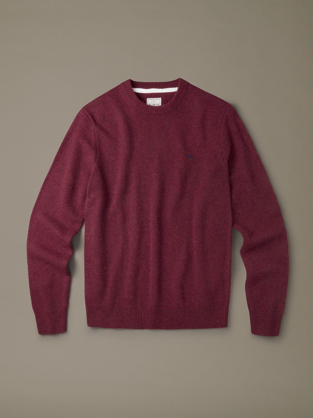 Aubin Claret Phillips Lambswool Crew Neck Jumper | Crew Neck