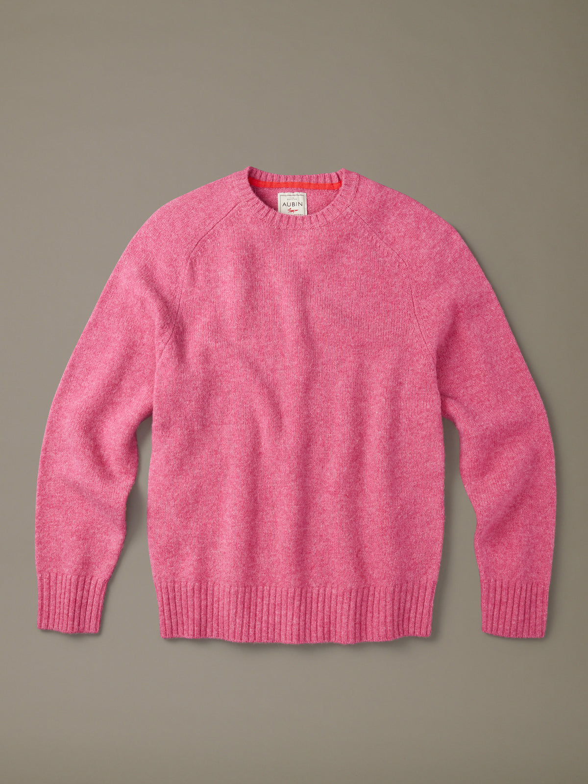 Aubin Pink Prestwick Shetland Crew Neck Jumper | Crew Neck