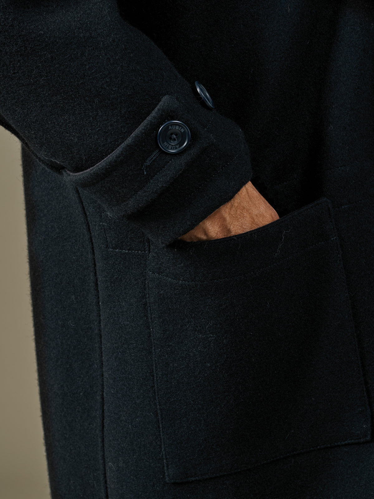 Aubin Navy Raleigh Wool Coat | Overcoat