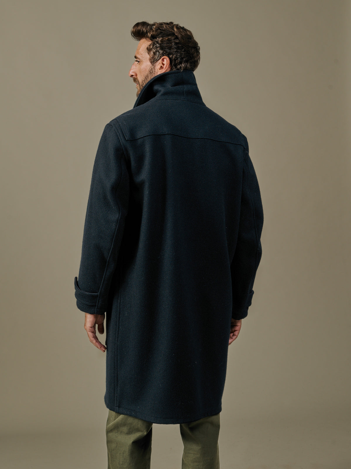 Aubin Navy Raleigh Wool Coat | Overcoat