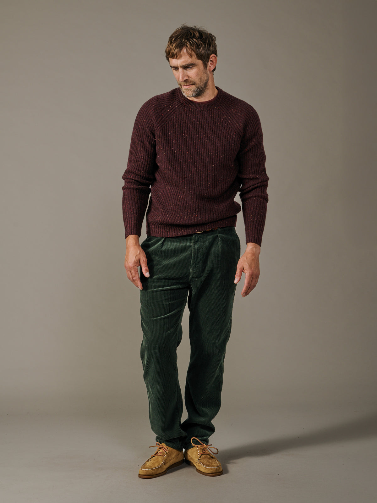 Aubin Port Mix Ray Fisherman Rib Crew Neck Jumper | Crew Neck