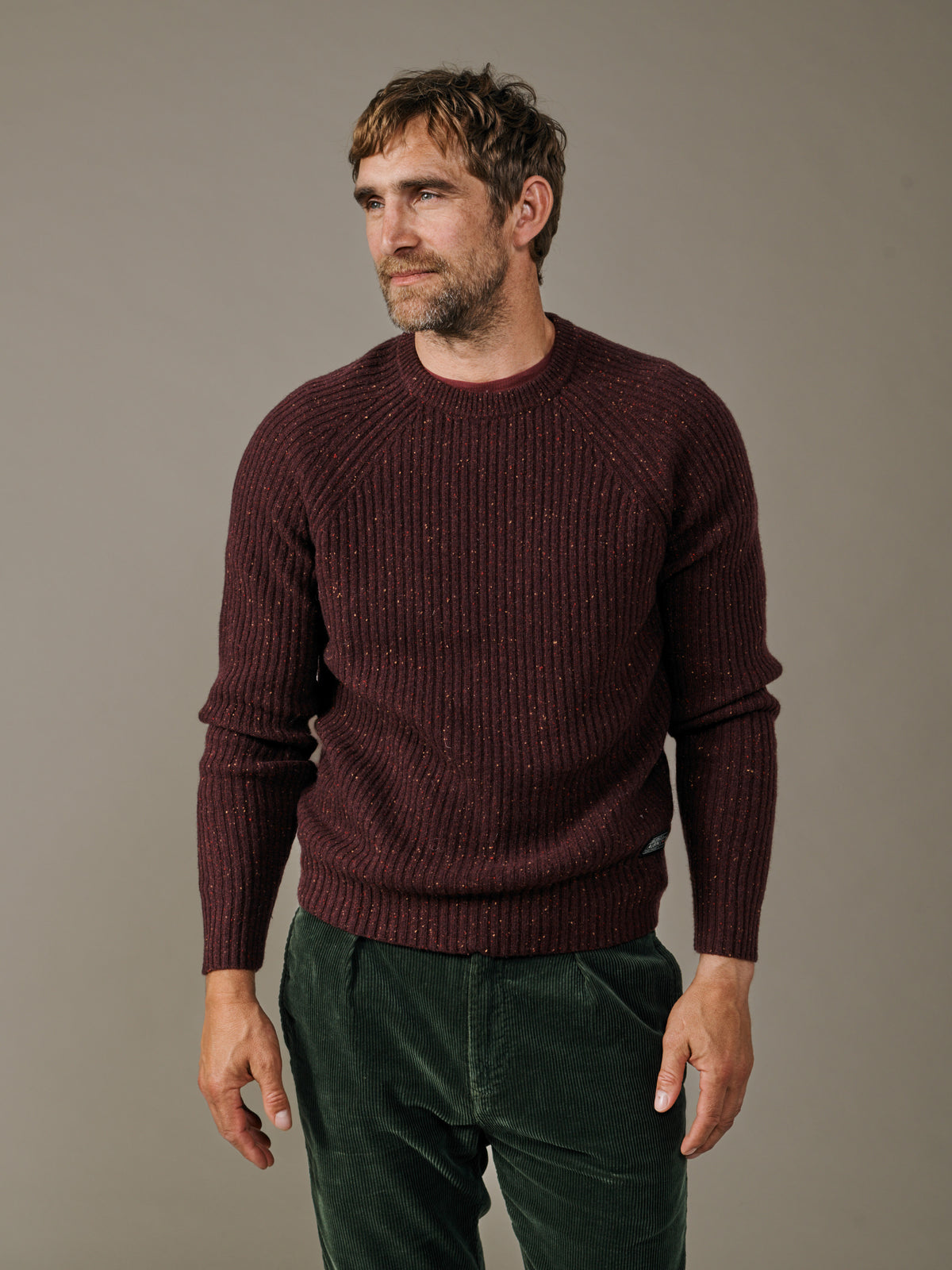 Aubin Port Mix Ray Fisherman Rib Crew Neck Jumper | Crew Neck