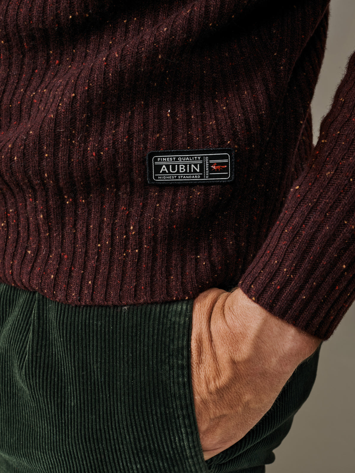 Aubin Port Mix Ray Fisherman Rib Crew Neck Jumper | Crew Neck