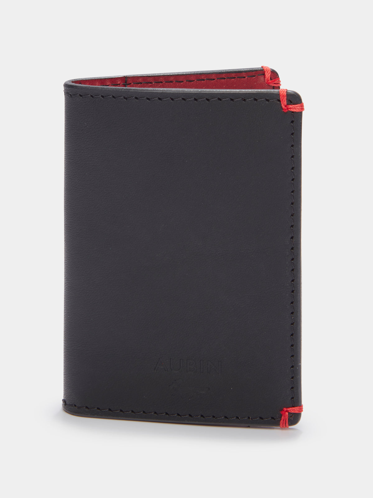 Aubin Black/Dark Red Riverdale Bi-Fold Card Holder | Wallets