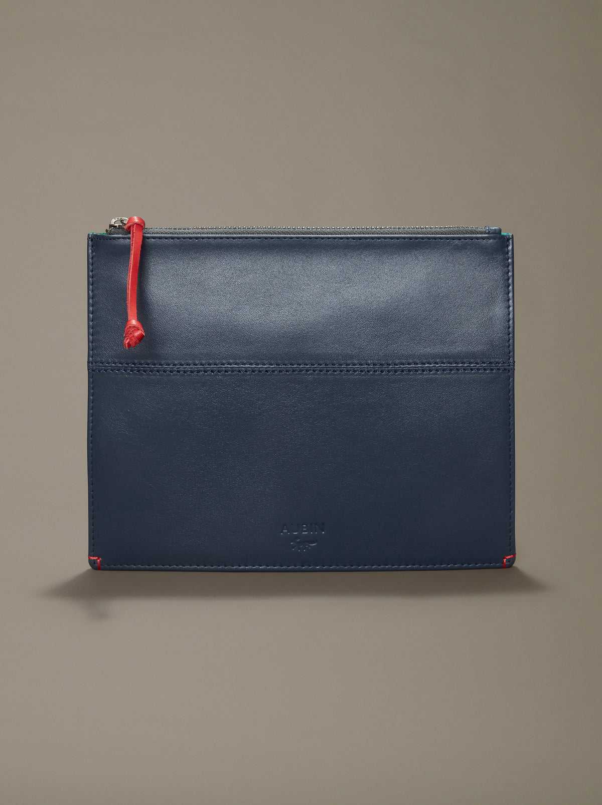 Aubin Navy Rolston Leather Pouch | Accessories