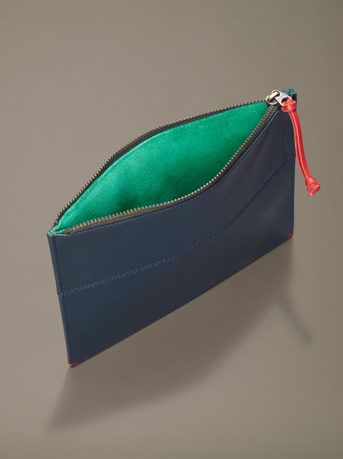 Aubin Navy Rolston Leather Pouch | Accessories