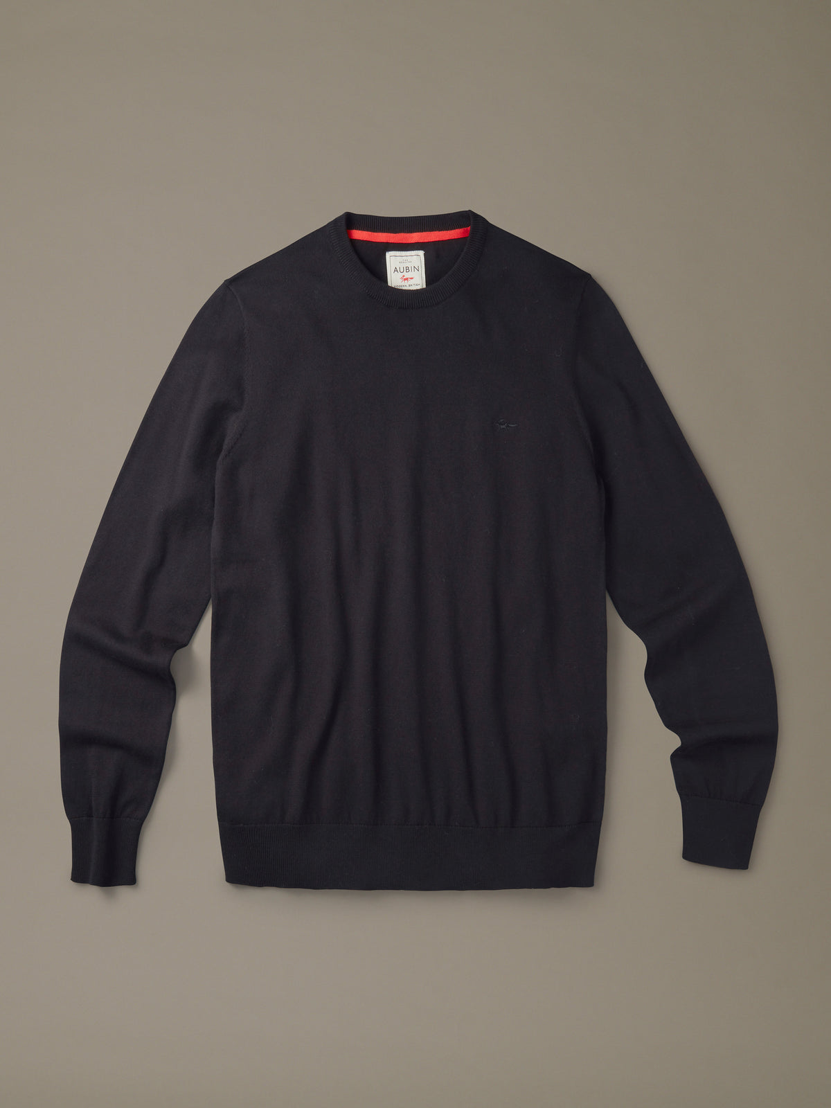 Aubin Black Raven Cotton Crew Neck | Crew Neck