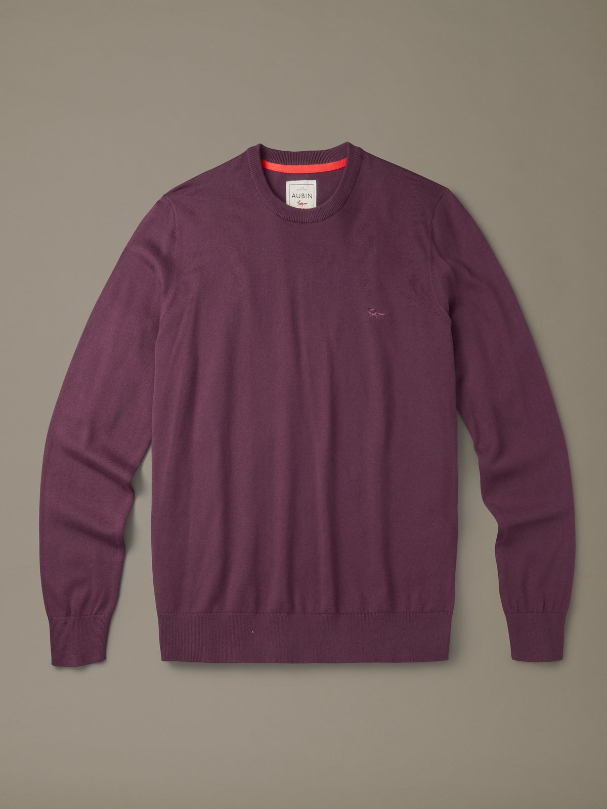 Aubin Purple Raven Cotton Crew Neck | Crew Neck