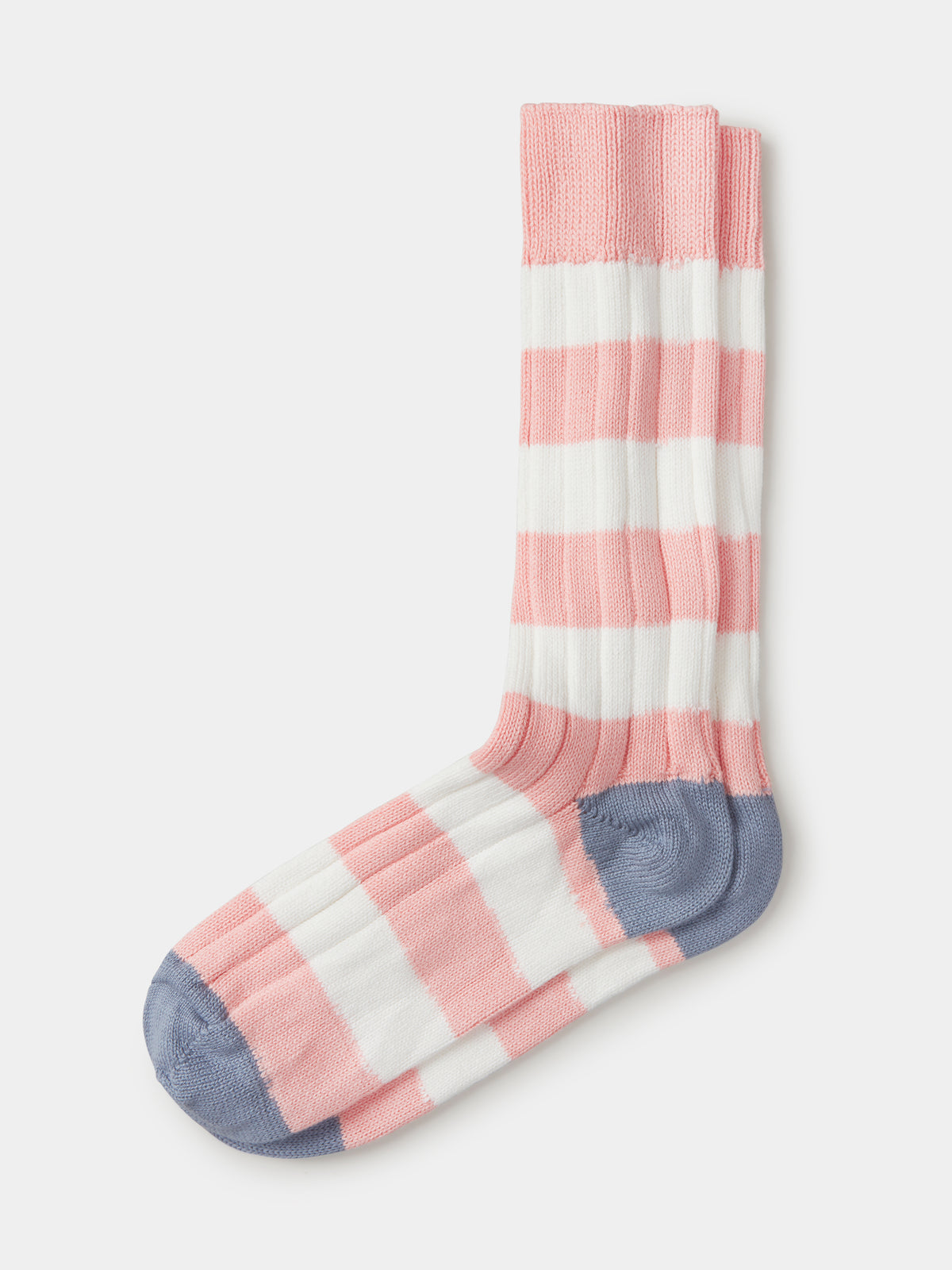 Aubin Pale Pink Stripe Rugby Striped Sock | Socks