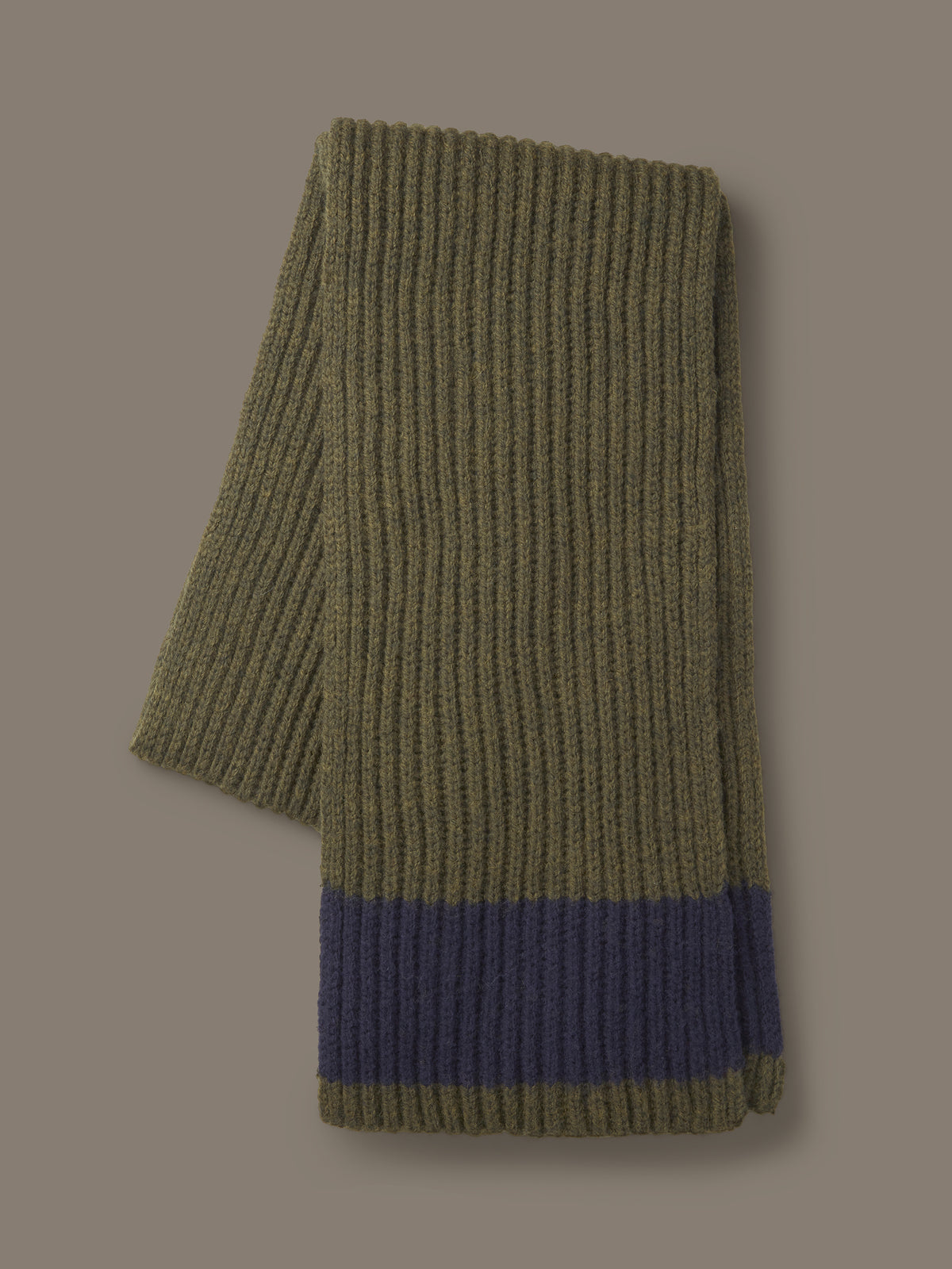 Aubin Khaki Saddleworth Ribbed Scarf | Scarf