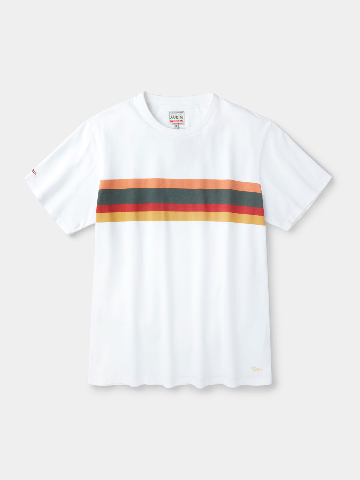Aubin Chest Band Stripe Santon Relaxed T-Shirt | Striped Tee