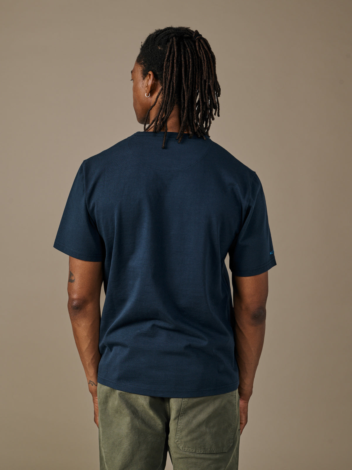 Aubin Navy/Red Stripe Santon Relaxed T-Shirt | Relaxed Tee