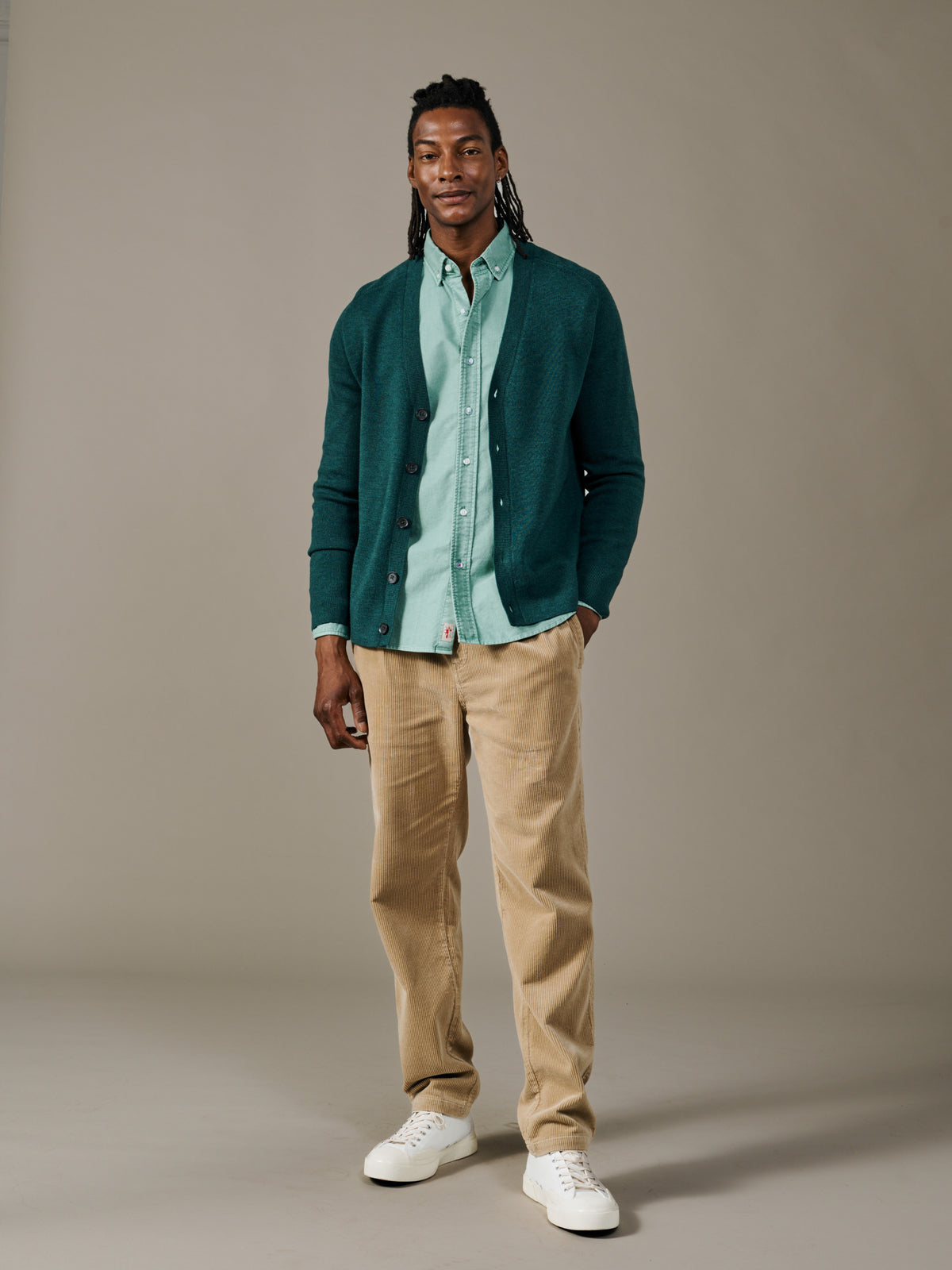 Aubin Dark Green Simpson Cardigan | Cardigan