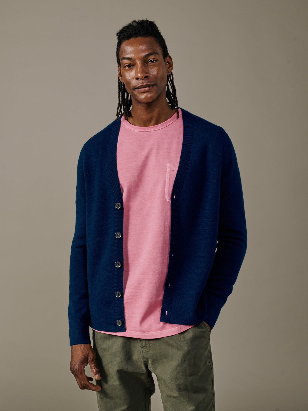 Aubin Navy Simpson Cardigan | Cardigan