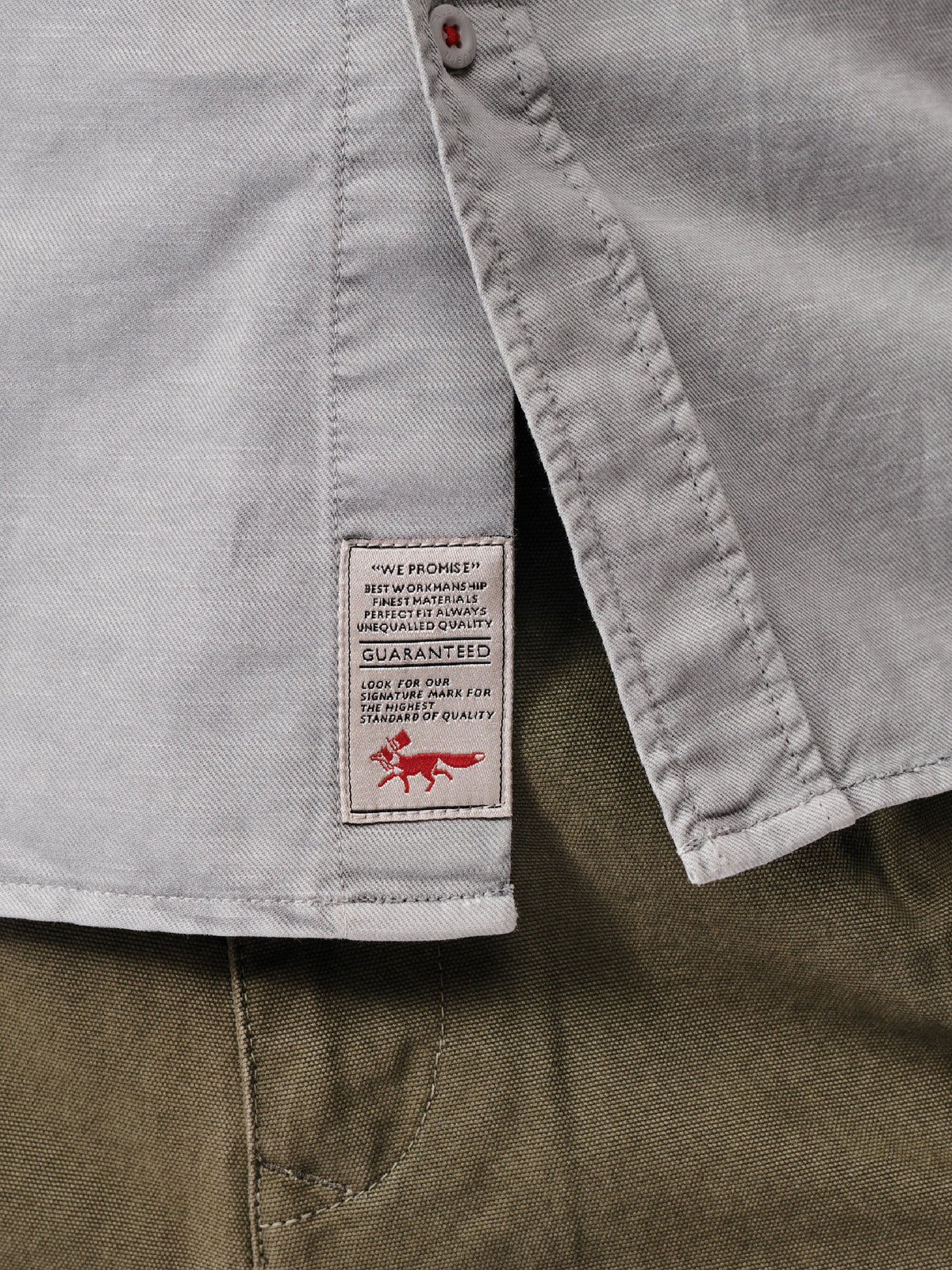 Aubin Pale Grey Sorrel Linen Blend Shirt | Linen Shirt