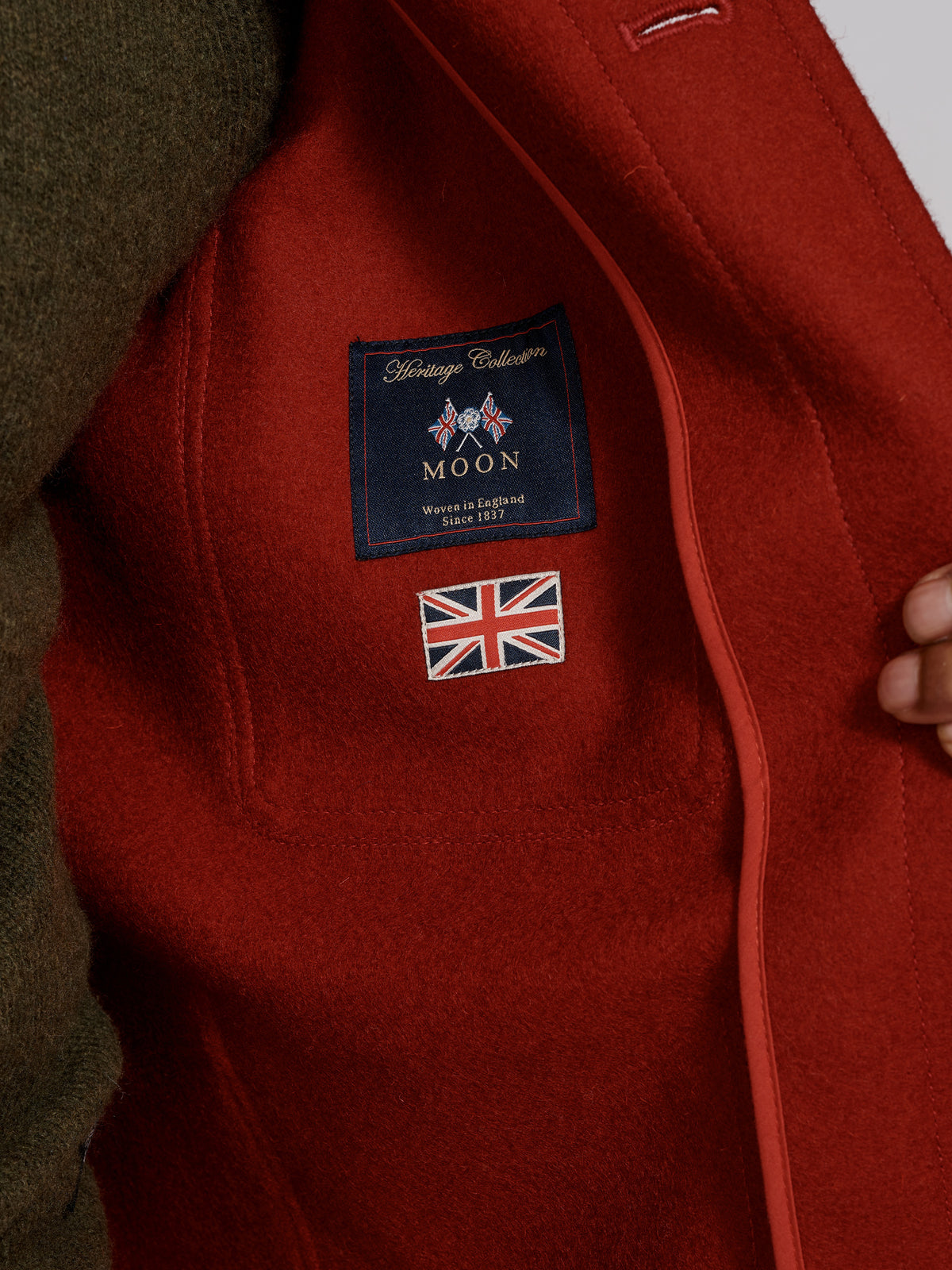 Aubin Red Saltfleet Worker Coat | Wool Coat