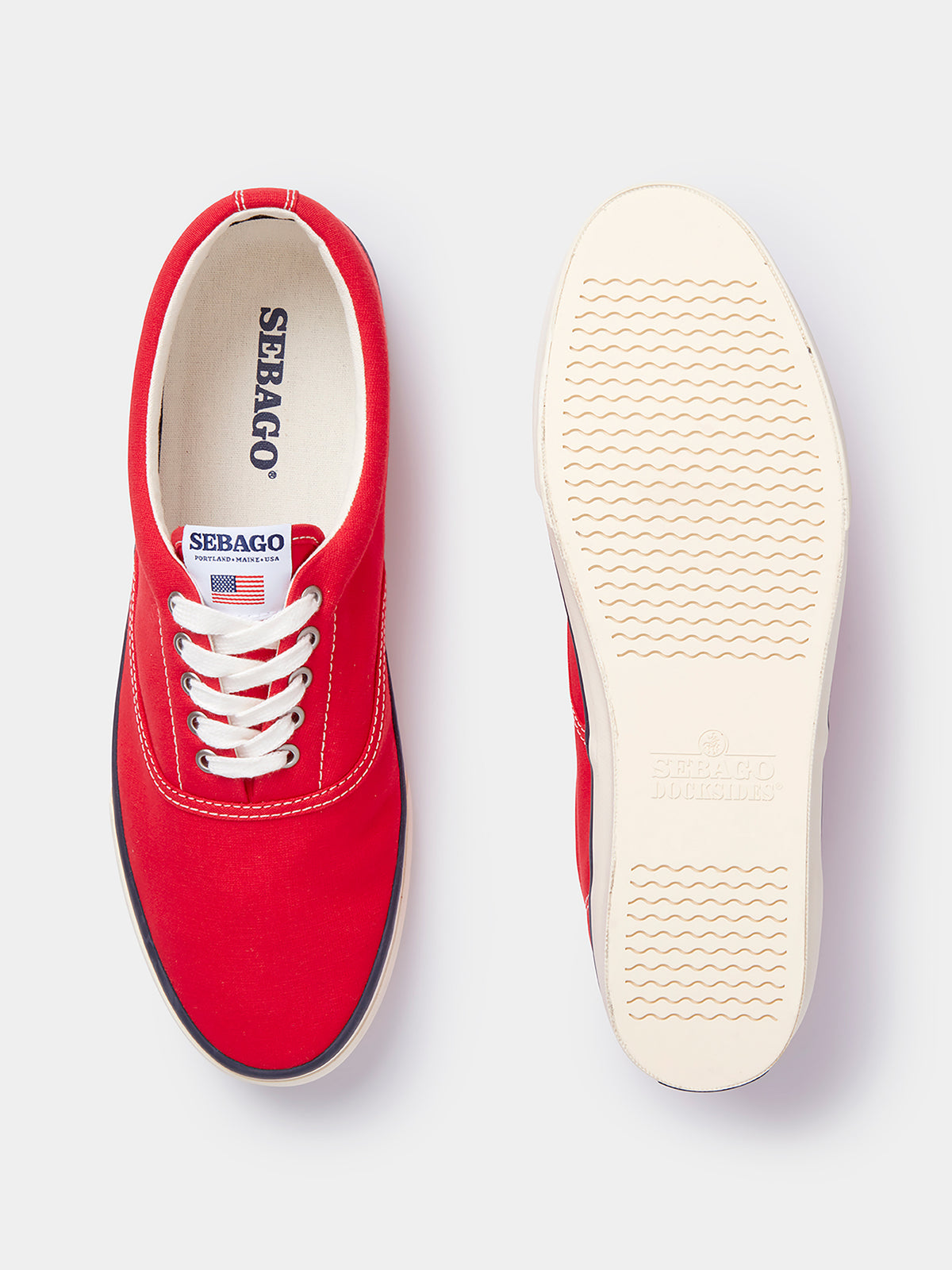 Aubin Red Hurricane Deck Shoe | Footwear