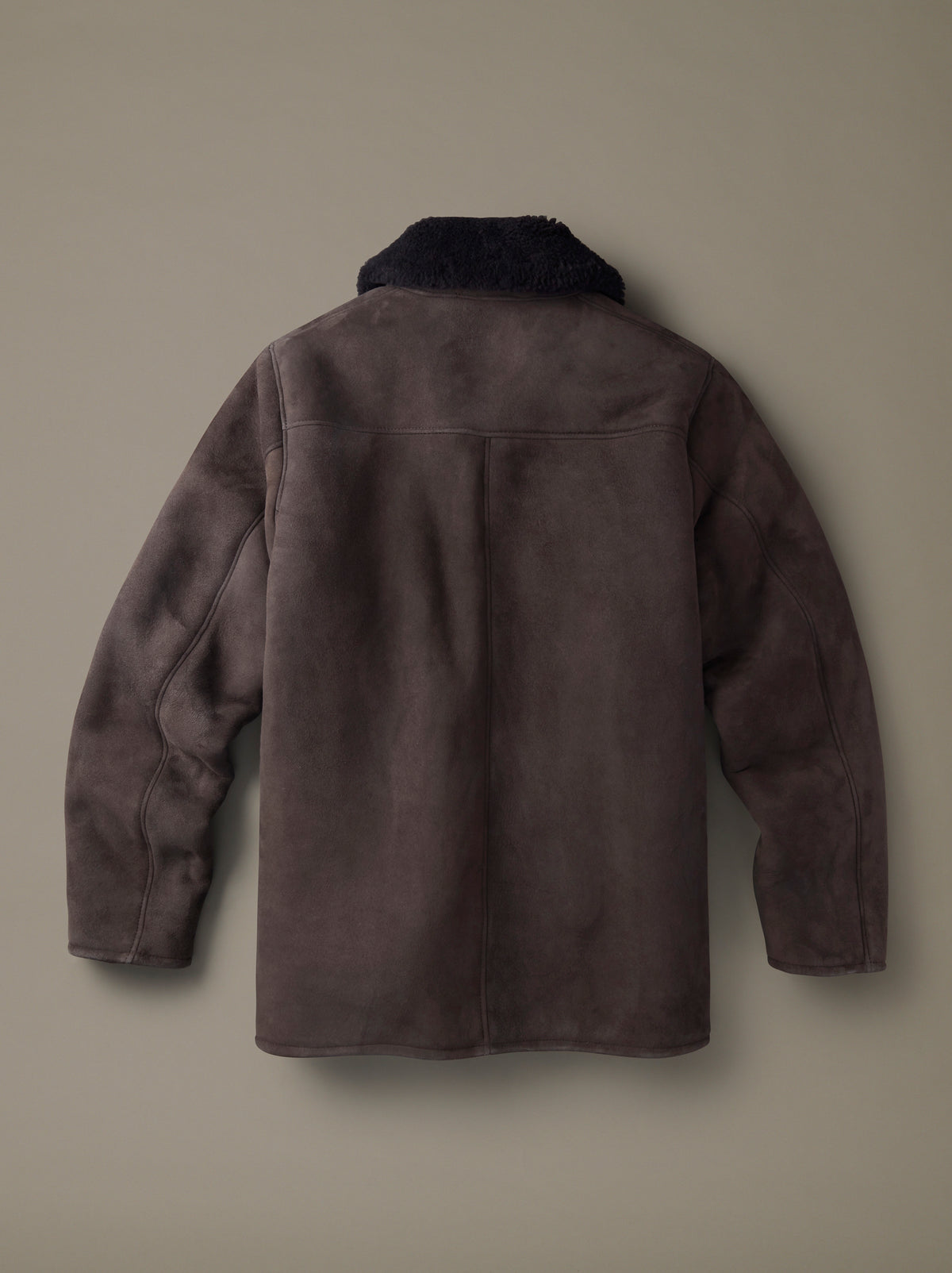 Aubin Sheepskin Coat in Chocolate, back view