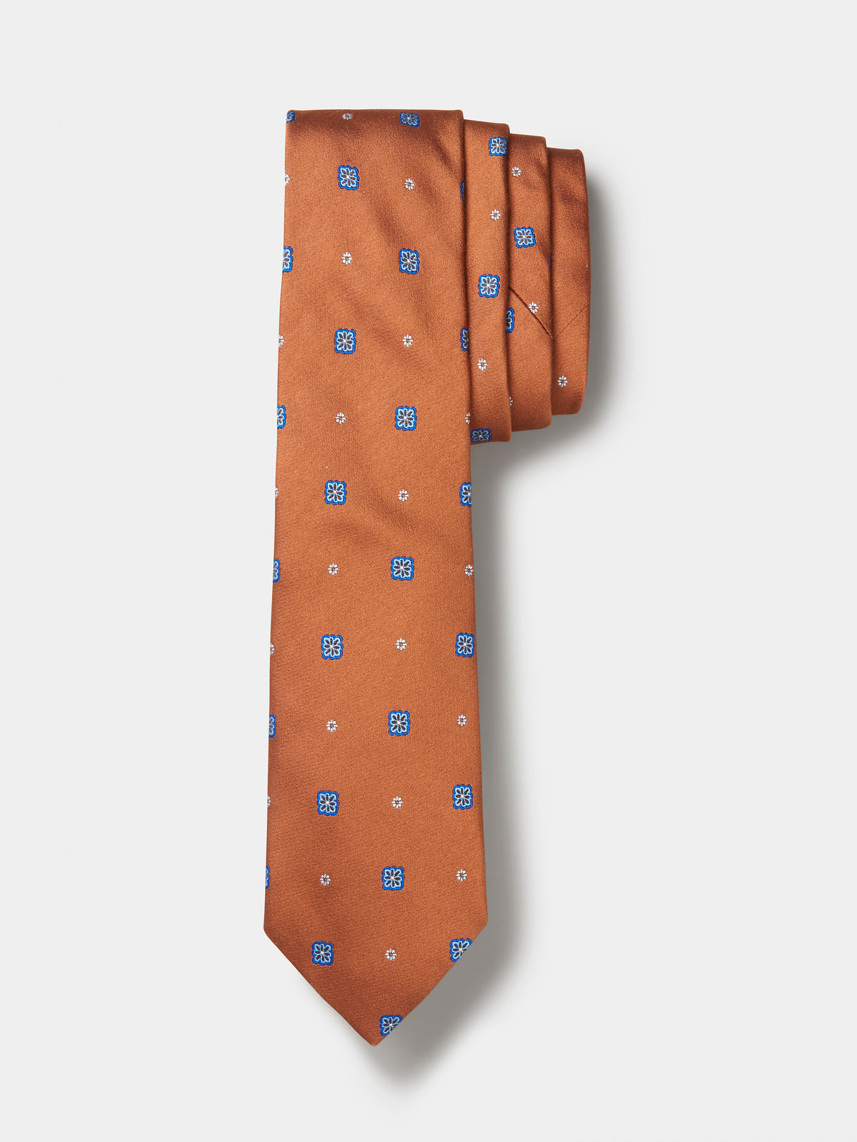 Aubin Ginger Foulard Silk Tie | Ties