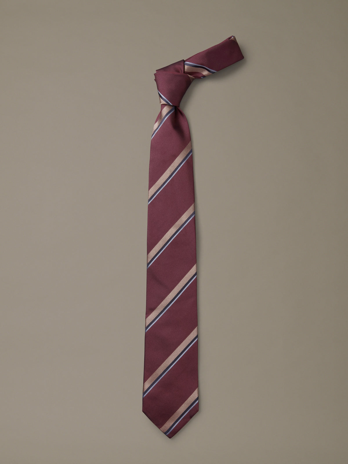 Aubin Oxblood Stripe Silk Tie | Ties