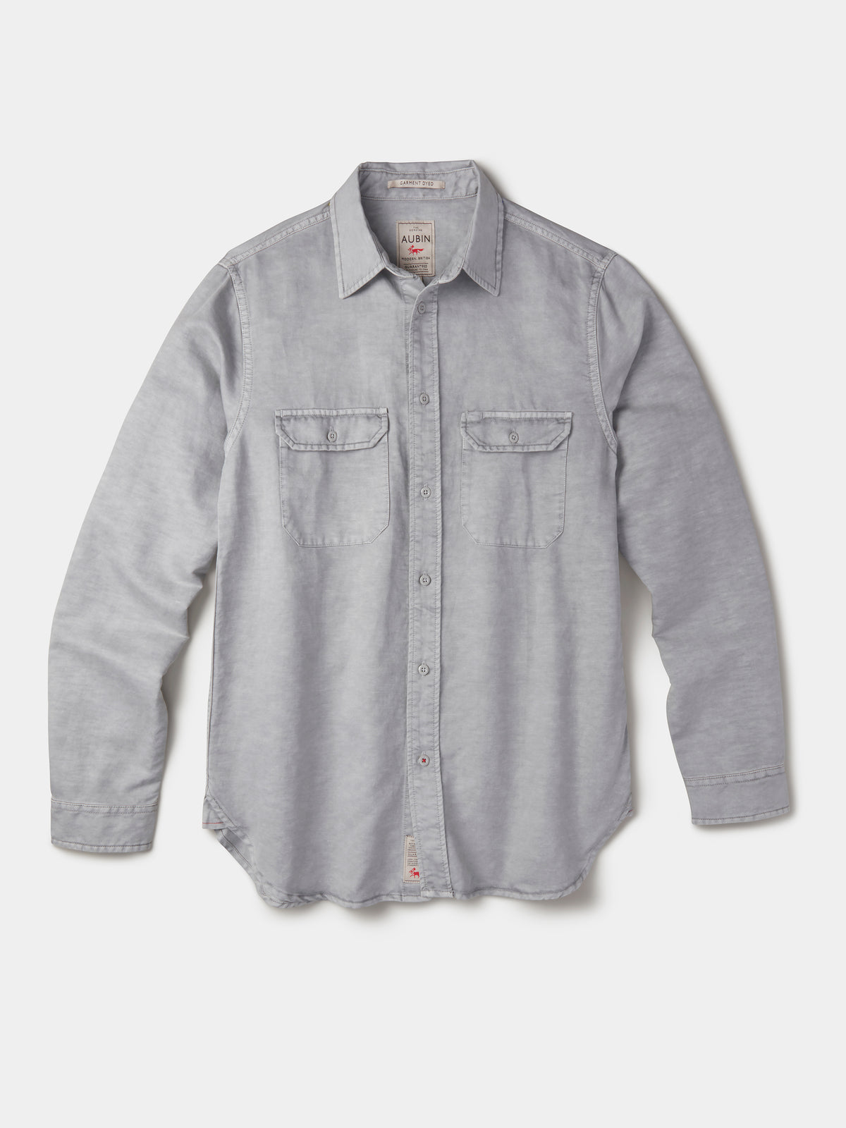 Aubin Pale Grey Sorrel Linen Blend Shirt | Linen Shirt