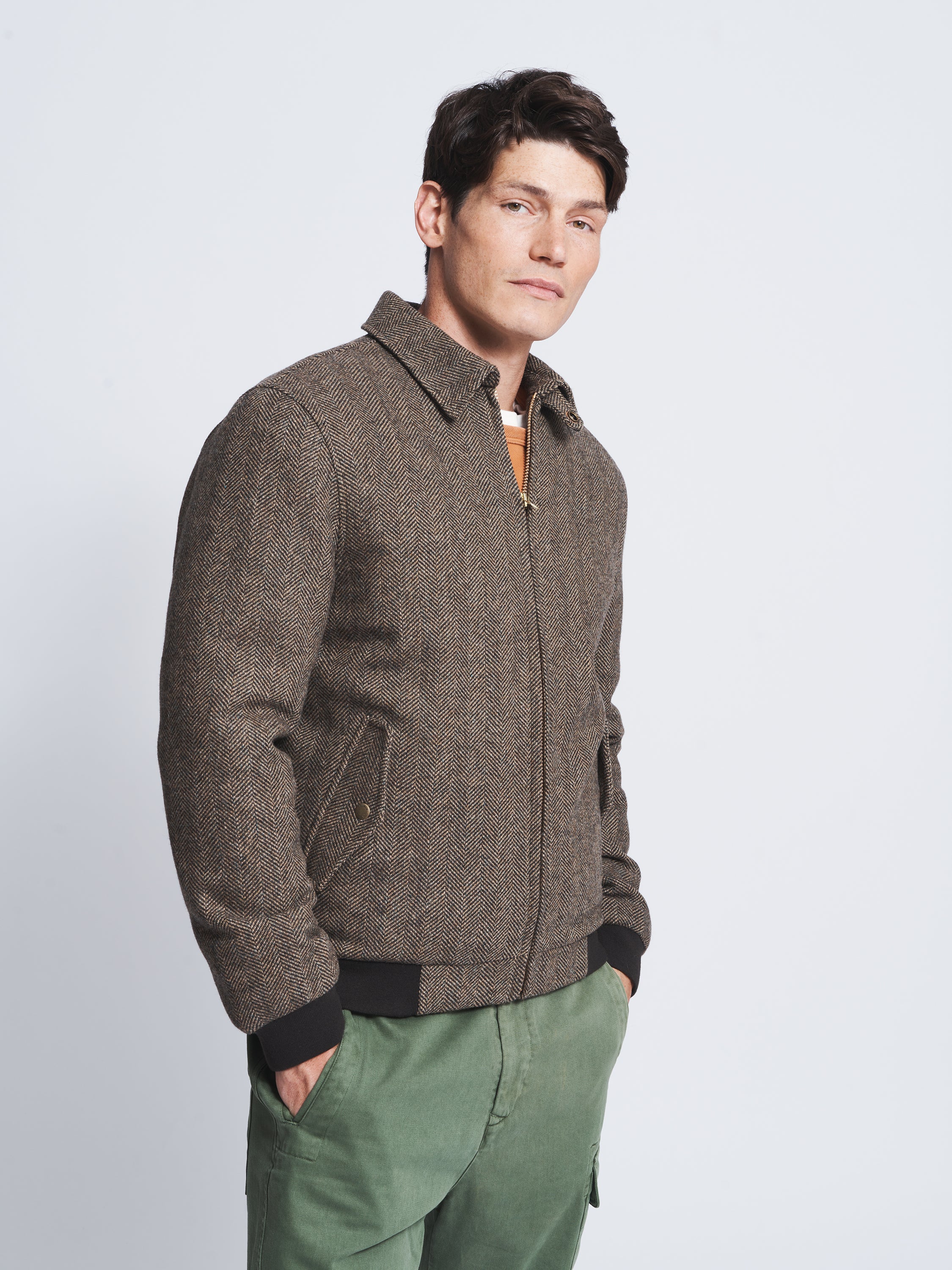 Mens wool store harrington jacket