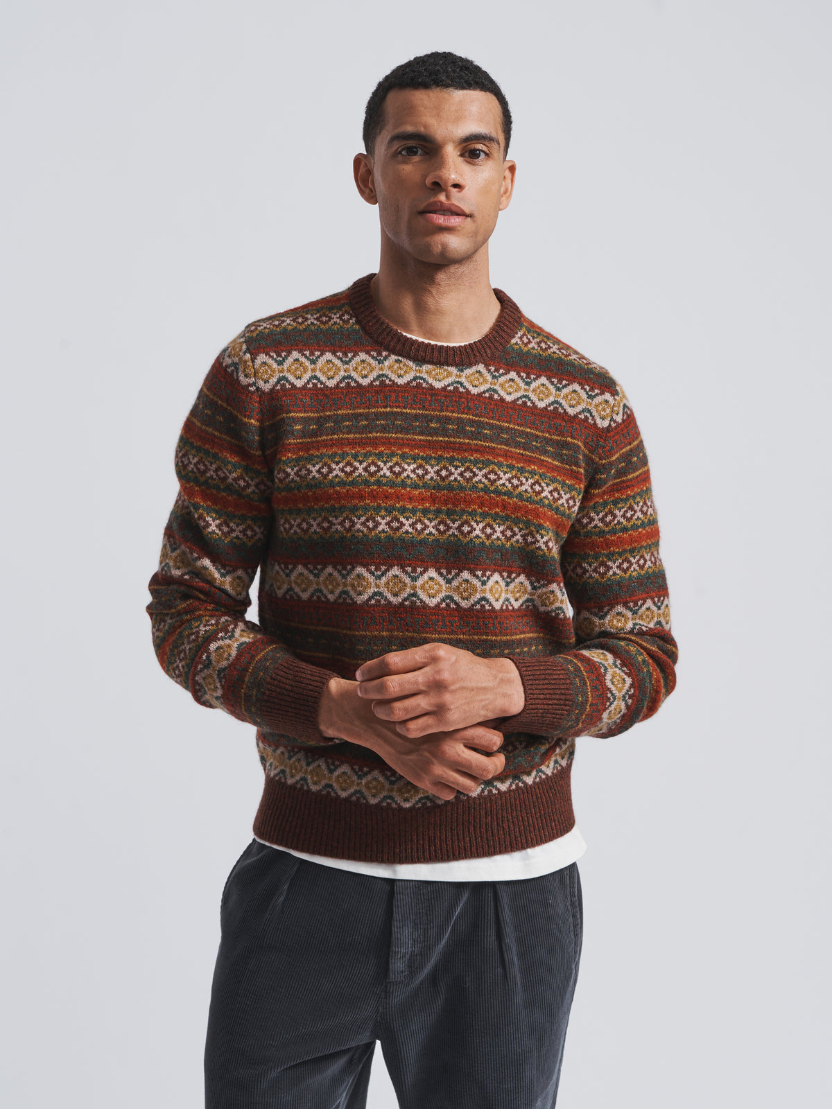 Aubin Fairisle Fairisle Crew | Crew Neck