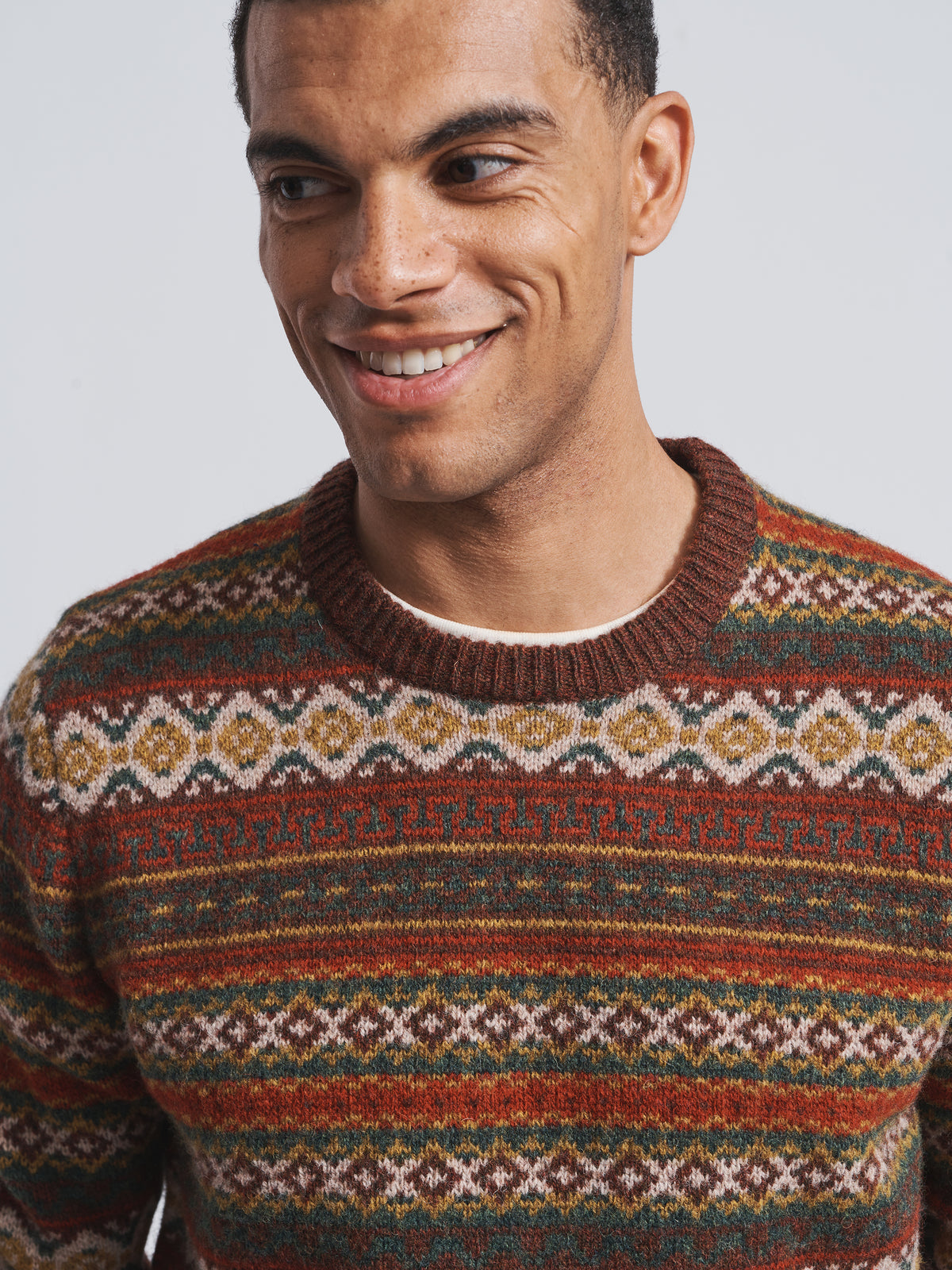 Aubin Fairisle Fairisle Crew | Crew Neck