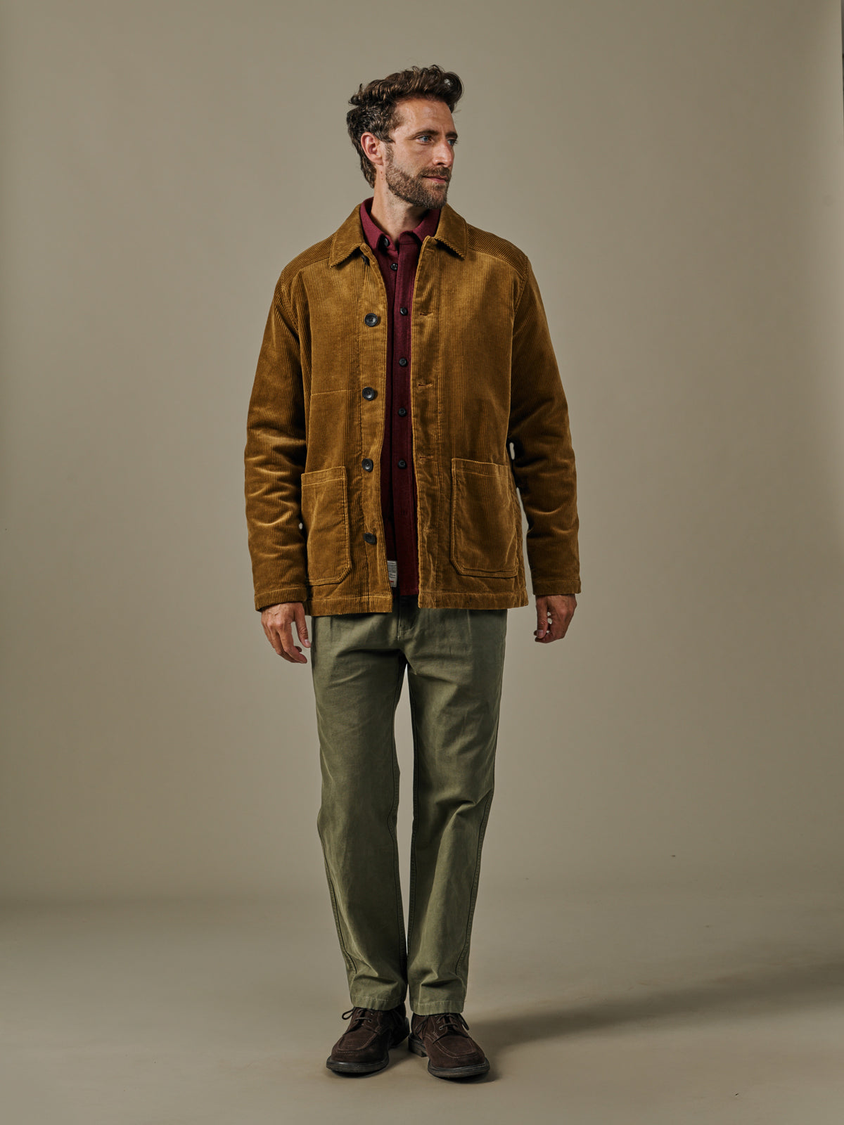 Aubin Tan Tothby Cord Car Coat | Cotton Jacket
