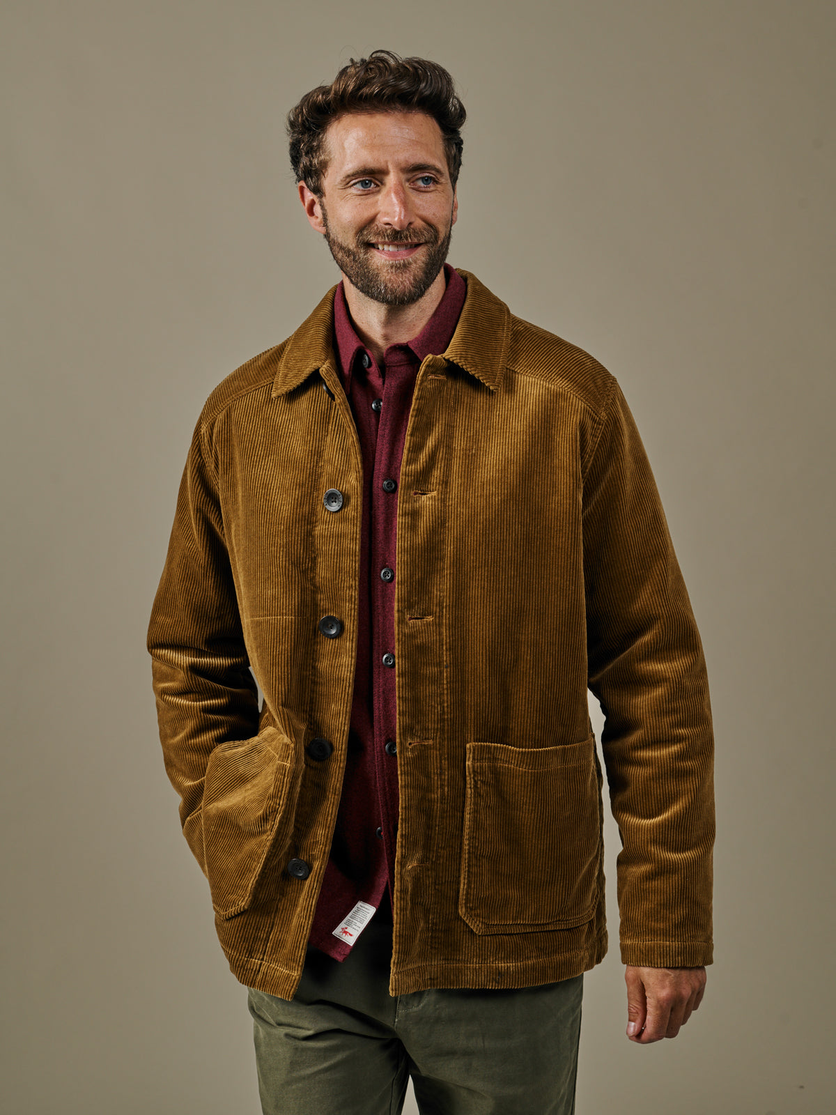 Aubin Tan Tothby Cord Car Coat | Cotton Jacket