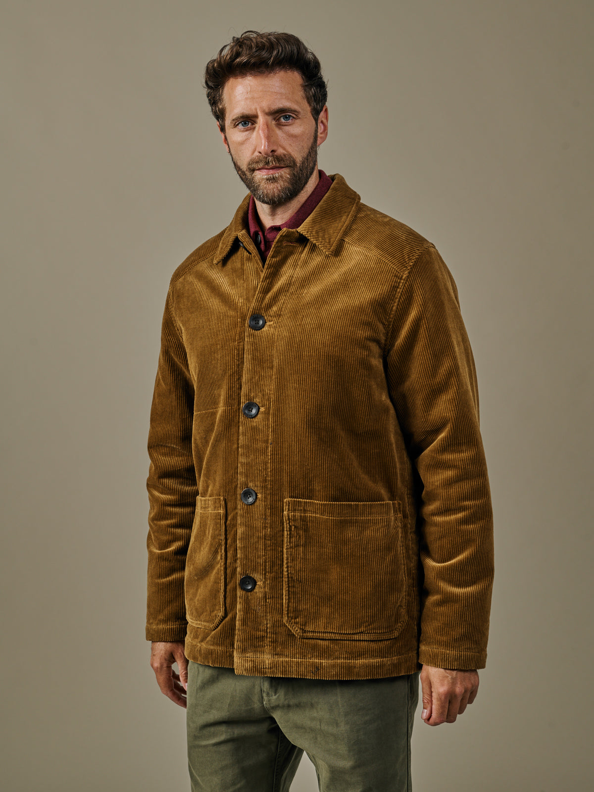 Aubin Tan Tothby Cord Car Coat | Cotton Jacket