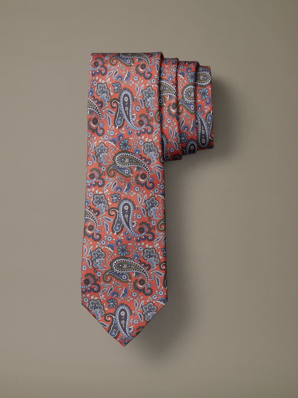 Aubin Rust Paisley Rust Paisley Silk Tie | Ties