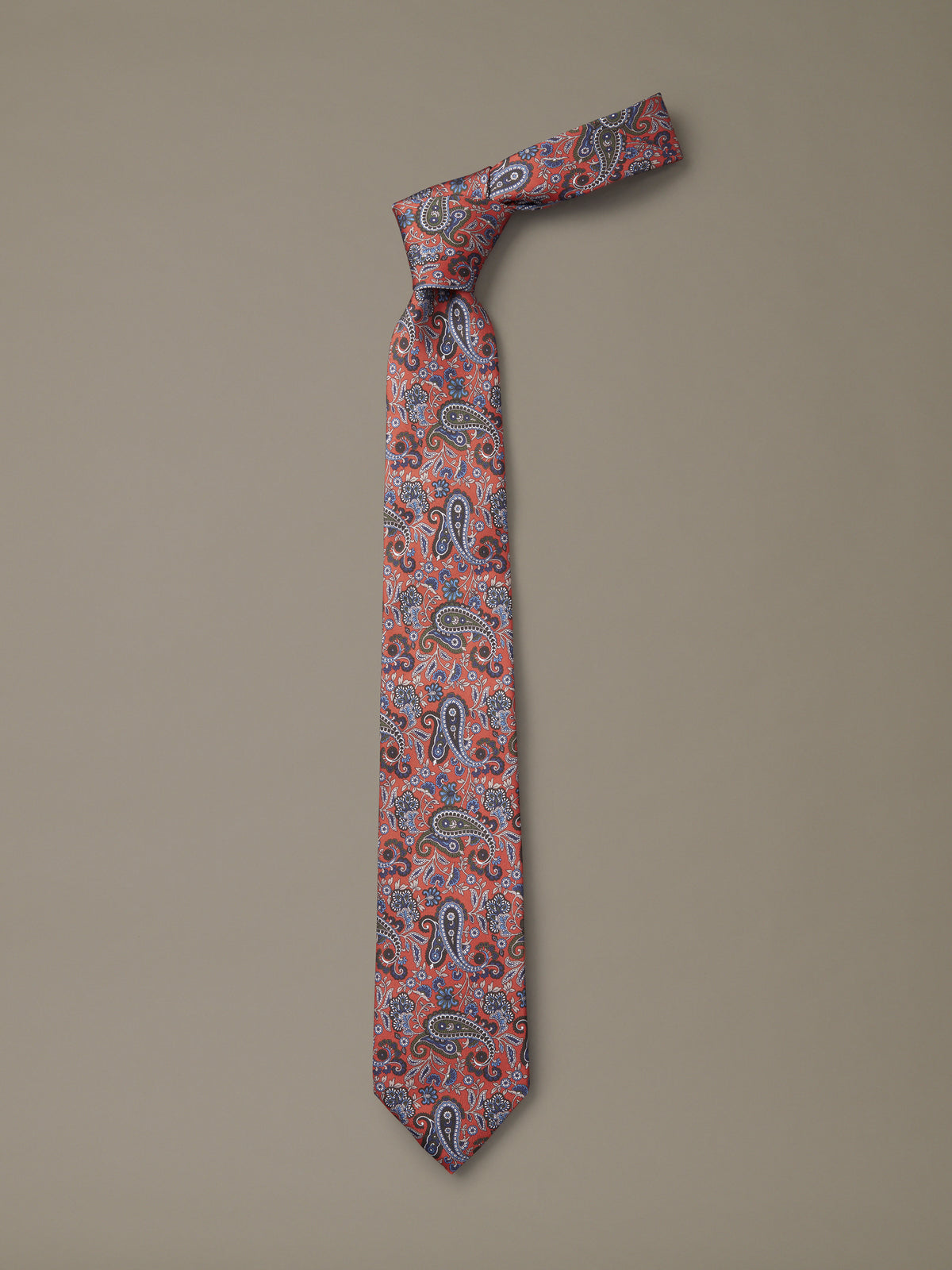 Aubin Rust Paisley Rust Paisley Silk Tie | Ties