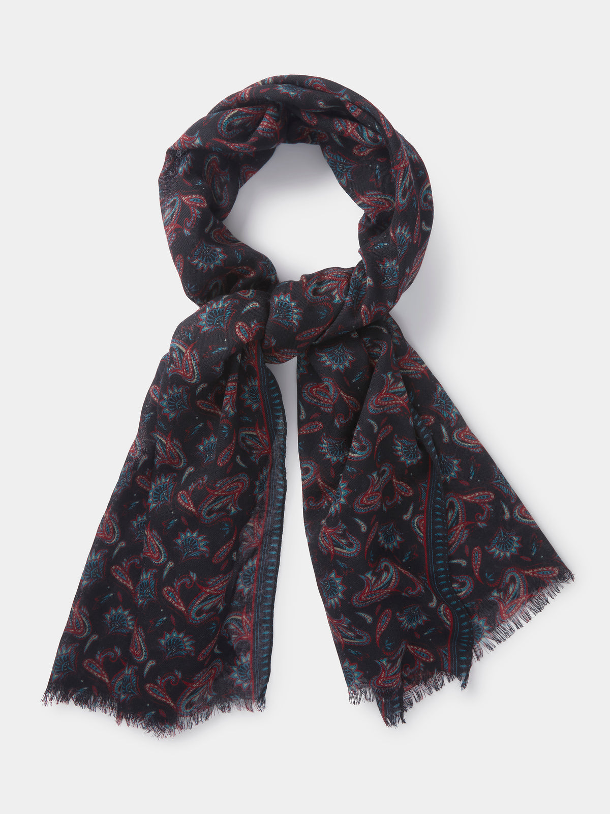Aubin Black Paisley Caversham Printed Scarf | Scarf