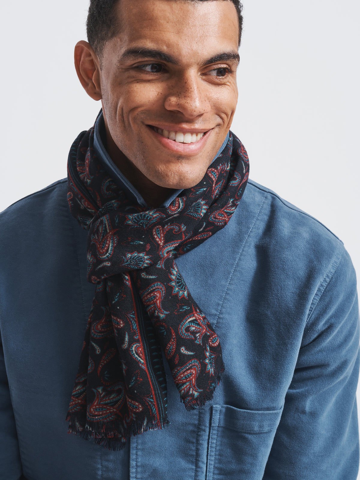 Aubin Black Paisley Caversham Printed Scarf | Scarf