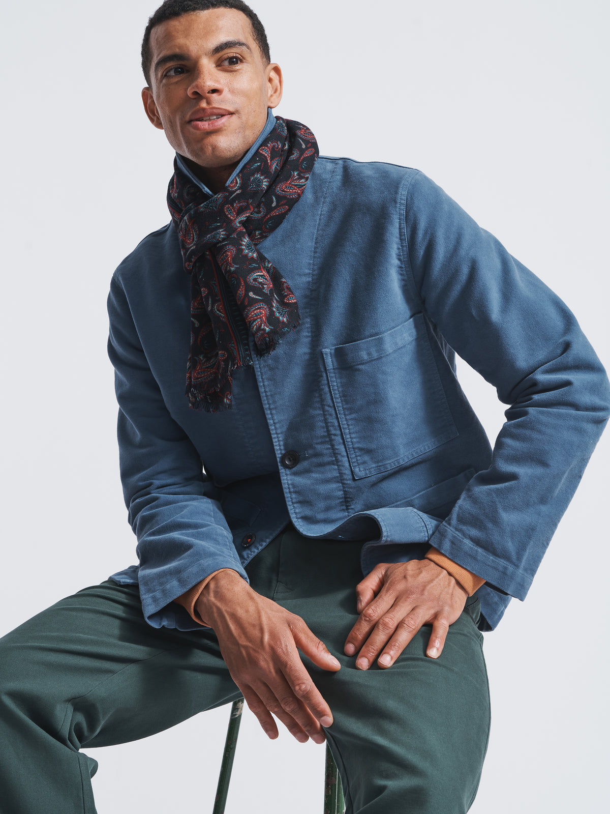 Aubin Black Paisley Caversham Printed Scarf | Scarf