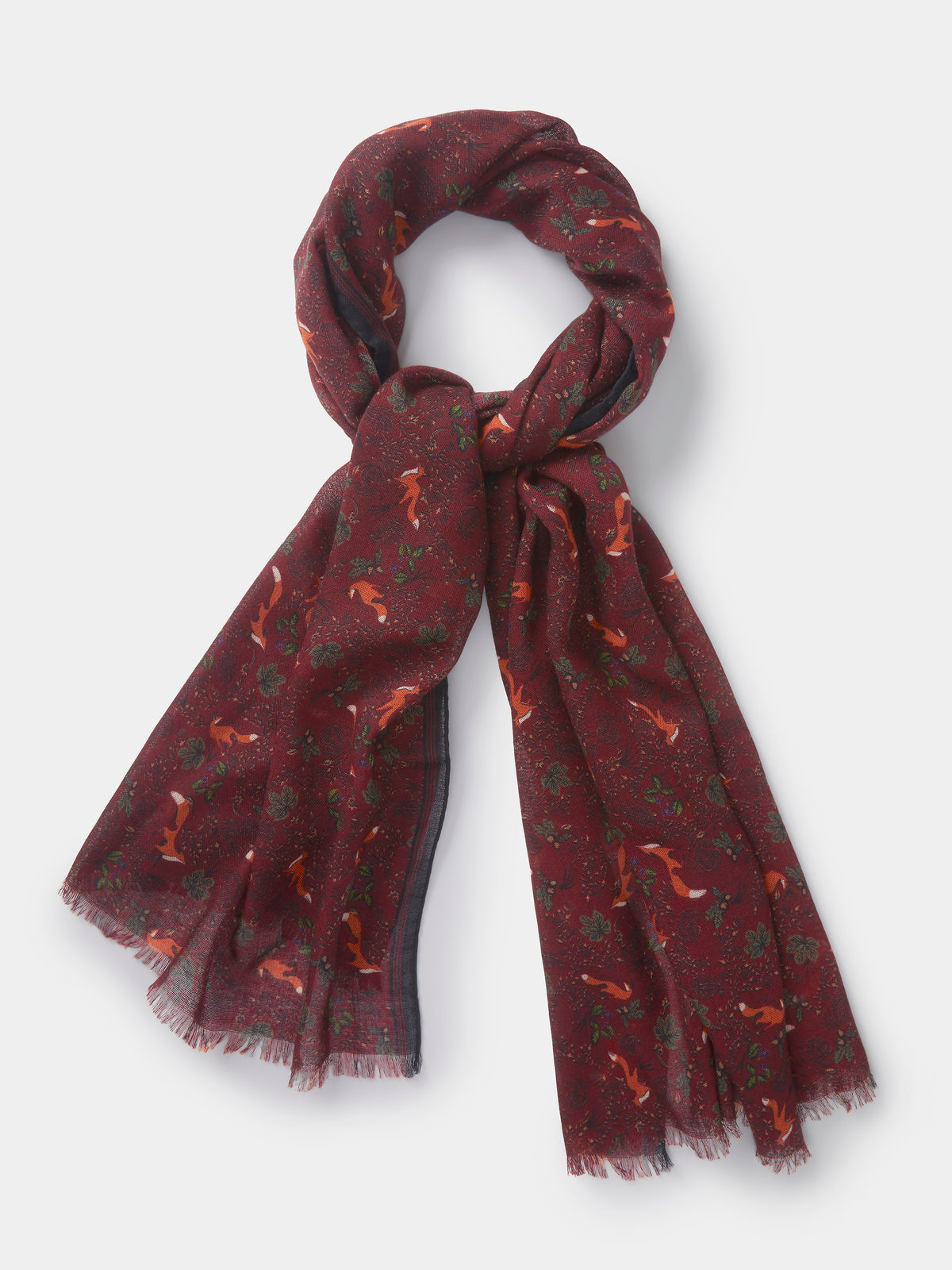 Aubin Burgundy Caversham Printed Scarf | Scarf