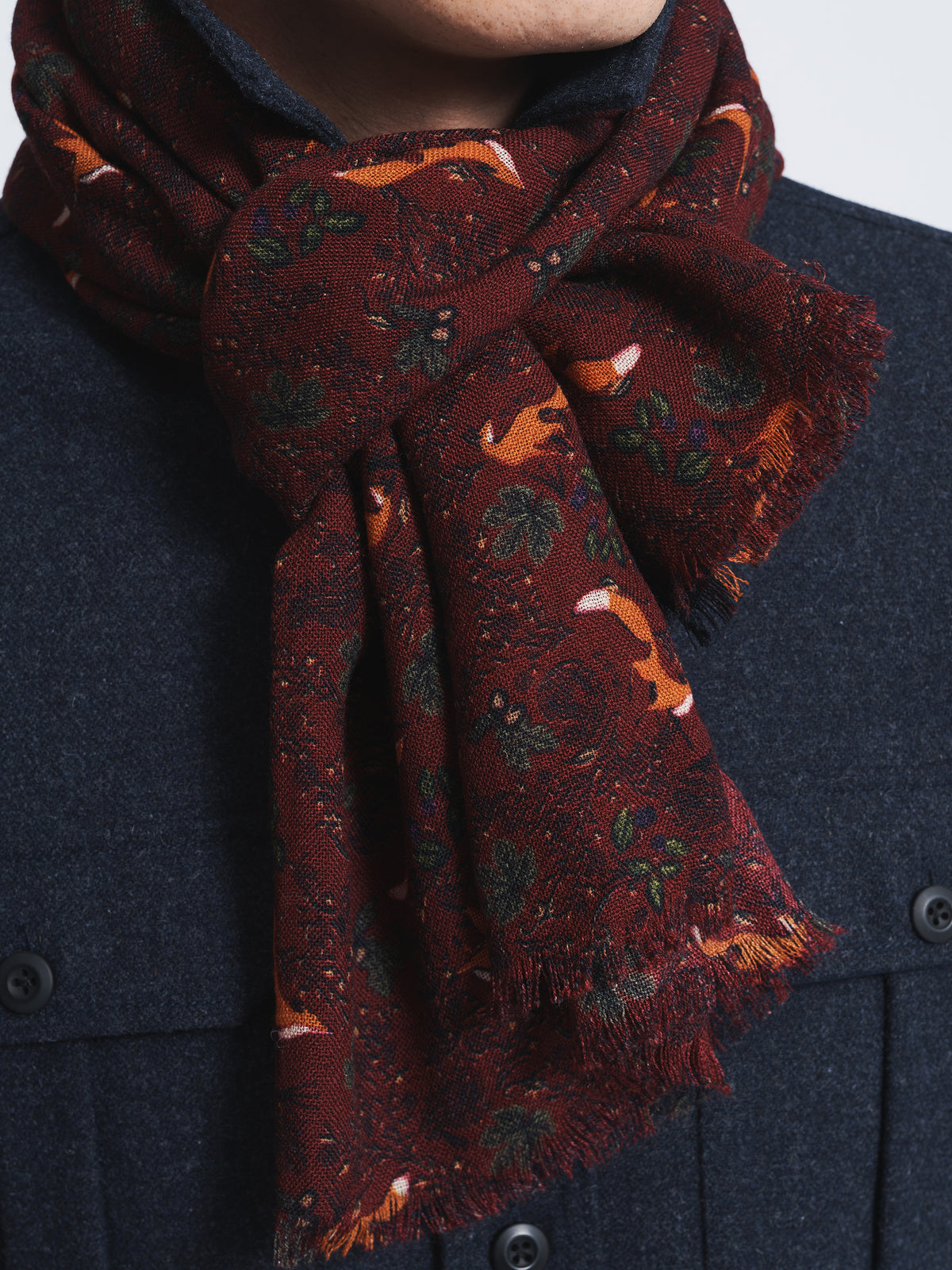 Aubin Burgundy Caversham Printed Scarf | Scarf