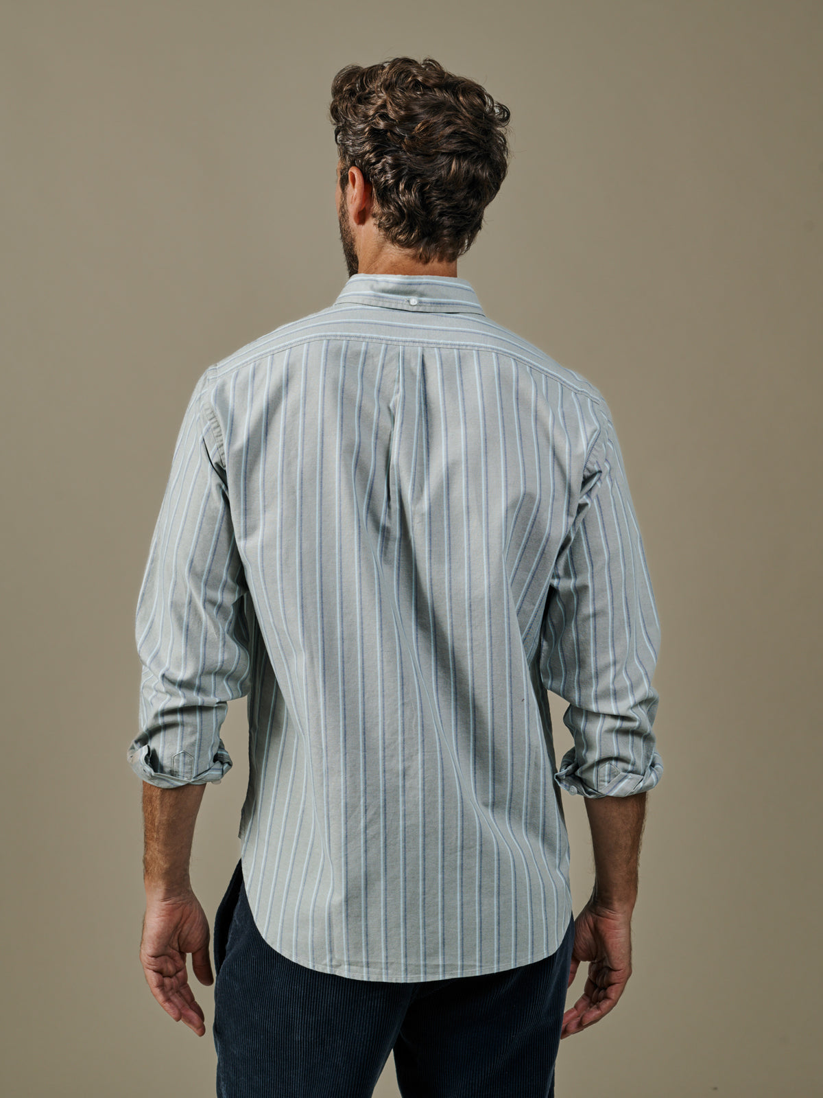 Aubin Peppermint Tramline Stripe Walesby Lightweight Relaxed Oxford Shirt | Oxford Shirt