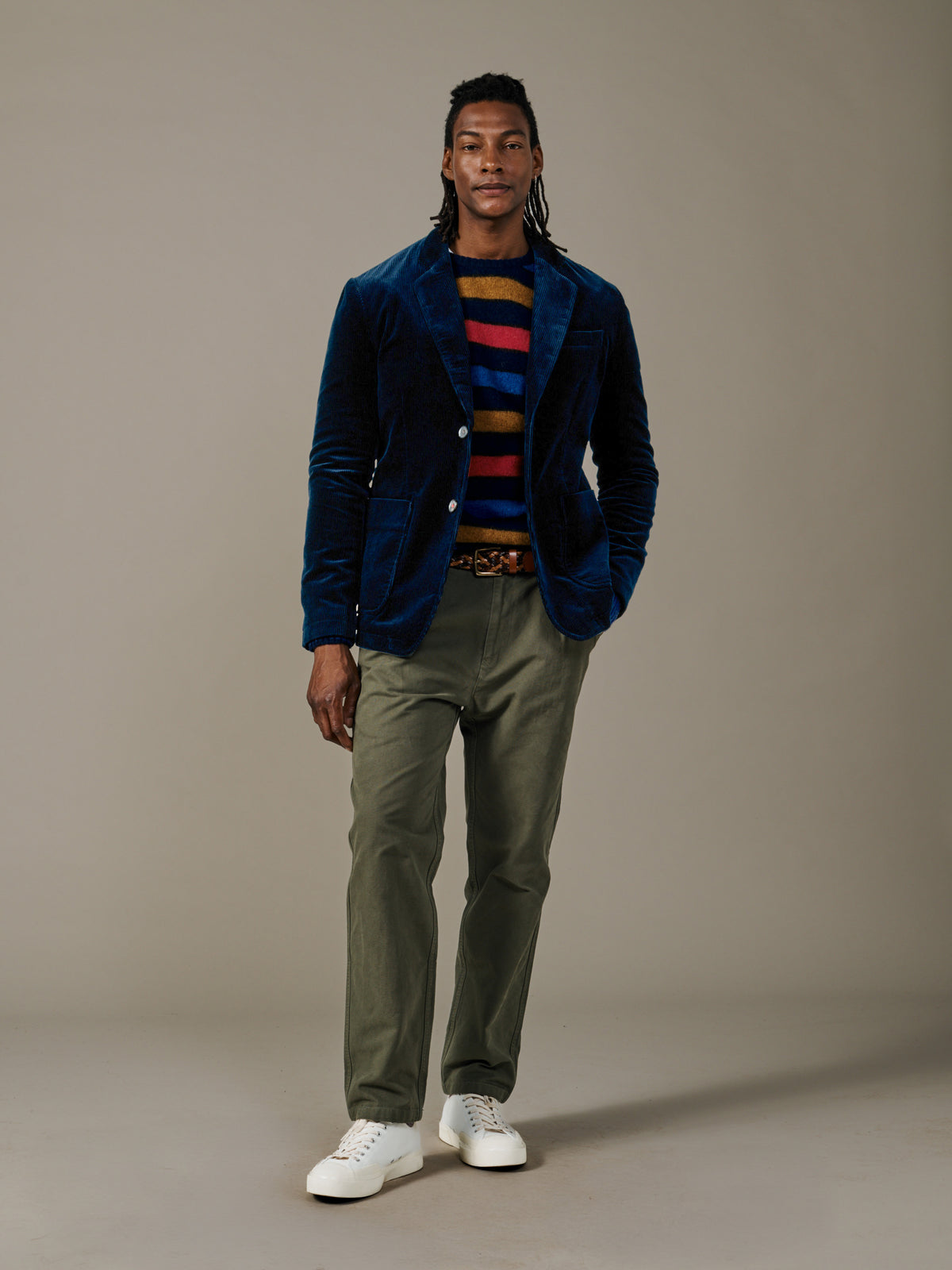 Aubin Navy Welton Washed Cord Blazer | Suit Blazers