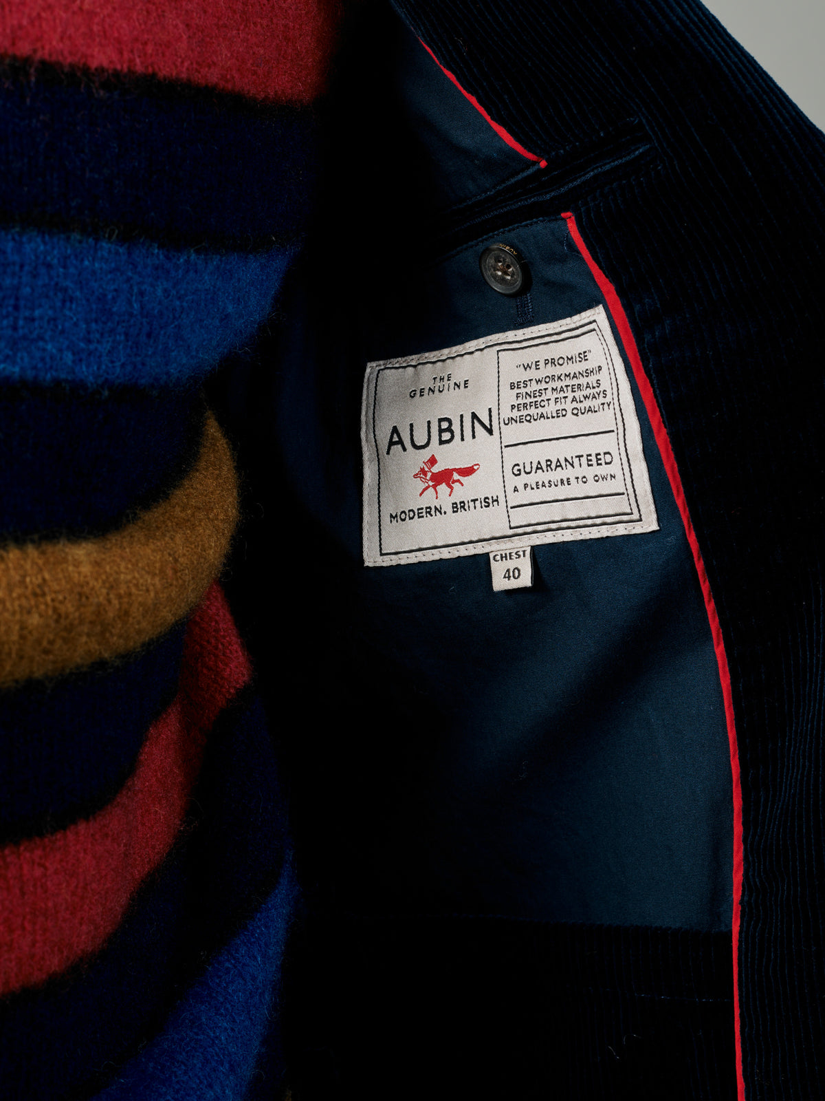 Aubin Navy Welton Washed Cord Blazer | Suit Blazers
