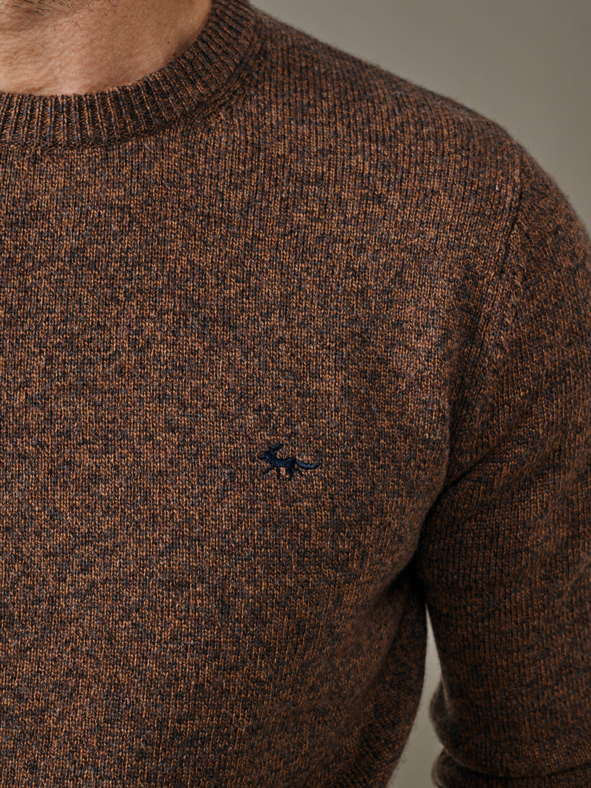 Aubin Chocolate Mix Westbourne Crew Neck Jumper | Crew Neck