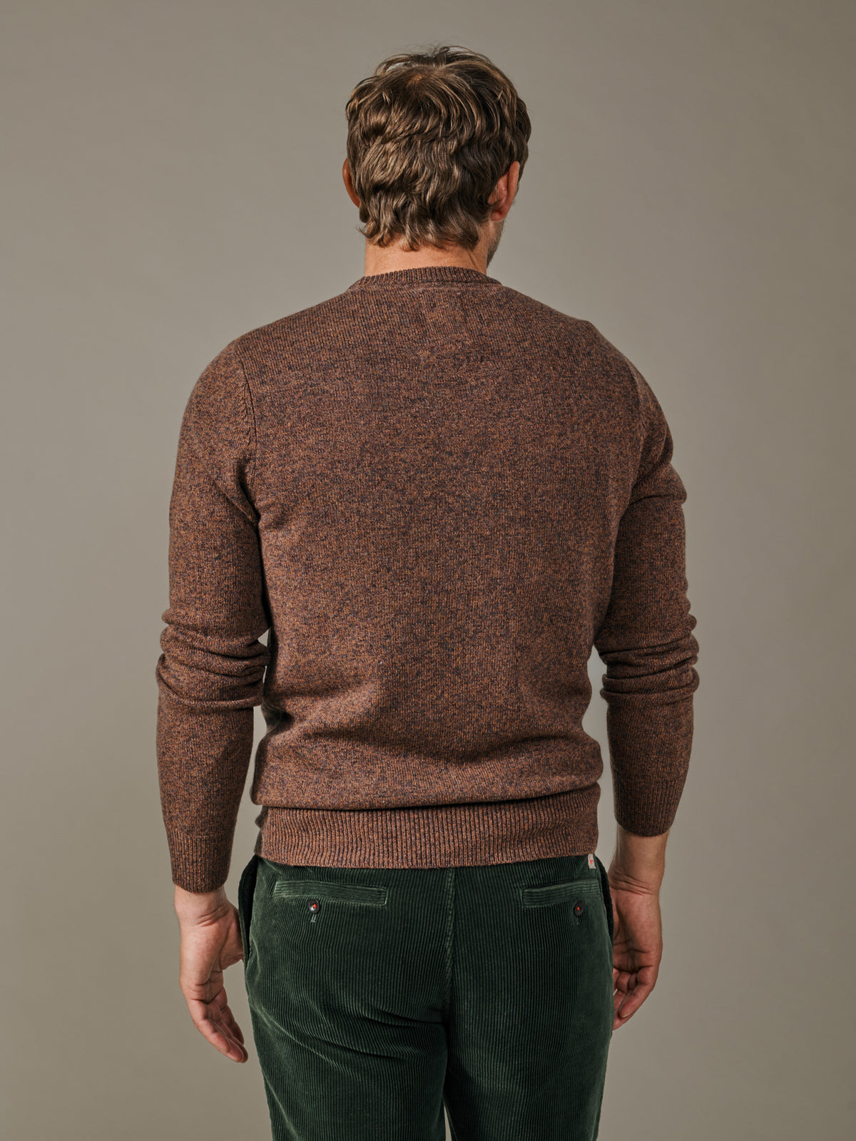 Aubin Chocolate Mix Westbourne Crew Neck Jumper | Crew Neck