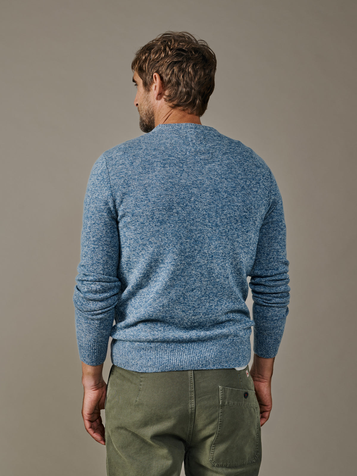 Aubin Light Blue Mix Westbourne Crew Neck Jumper | Crew Neck