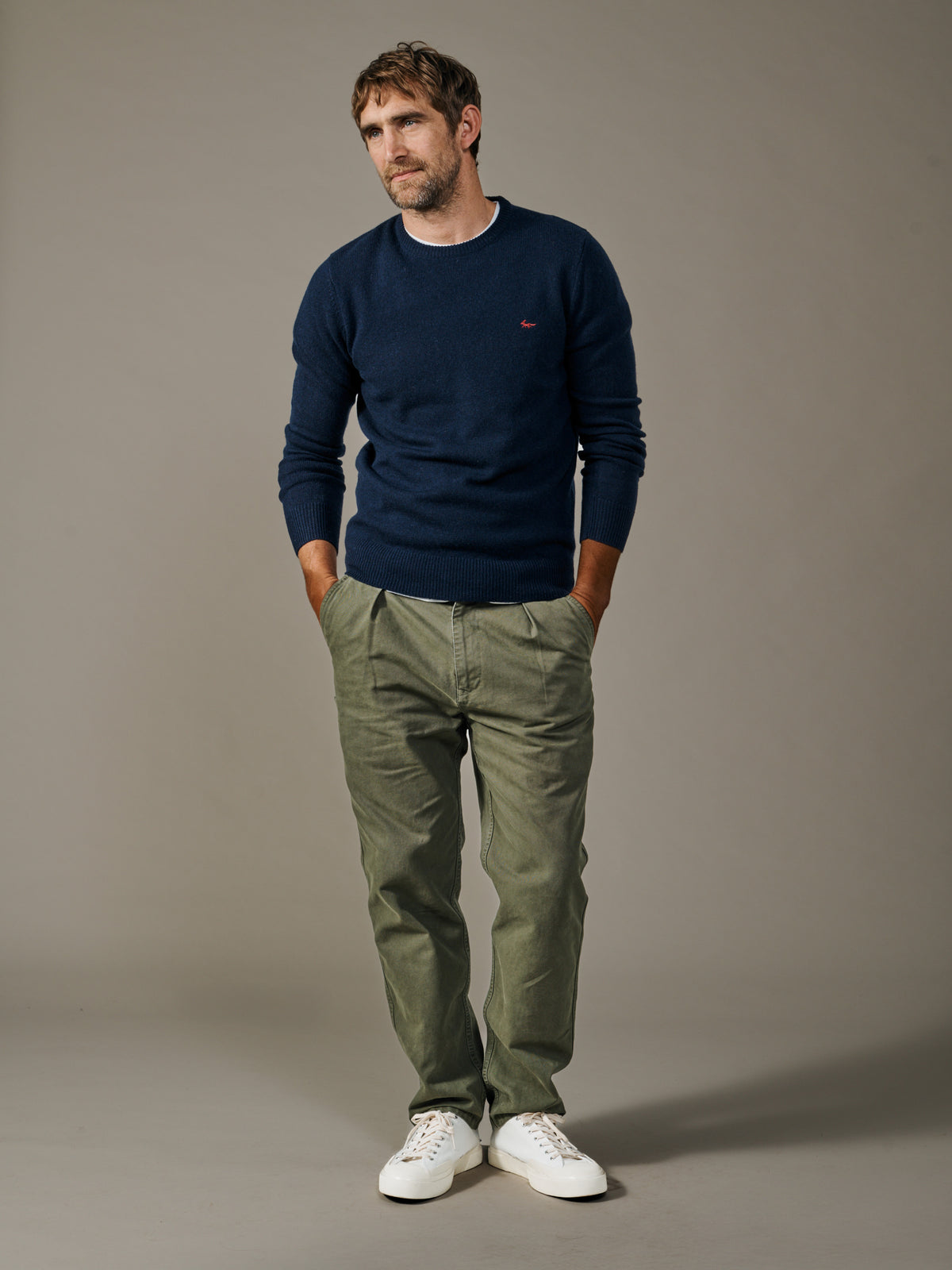 Aubin Navy Westbourne Merino Crew | Crew Neck