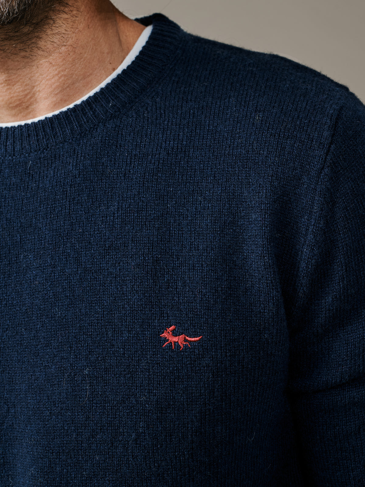 Aubin Navy Westbourne Merino Crew | Crew Neck
