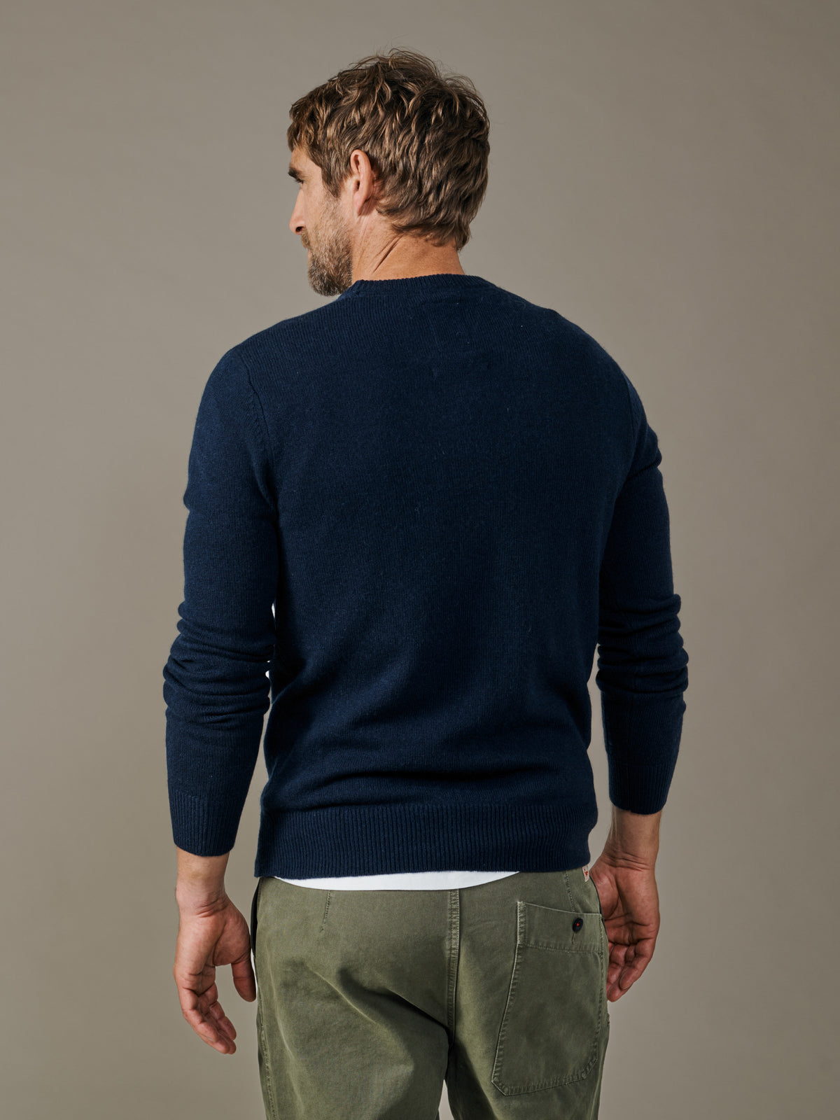 Aubin Navy Westbourne Merino Crew | Crew Neck