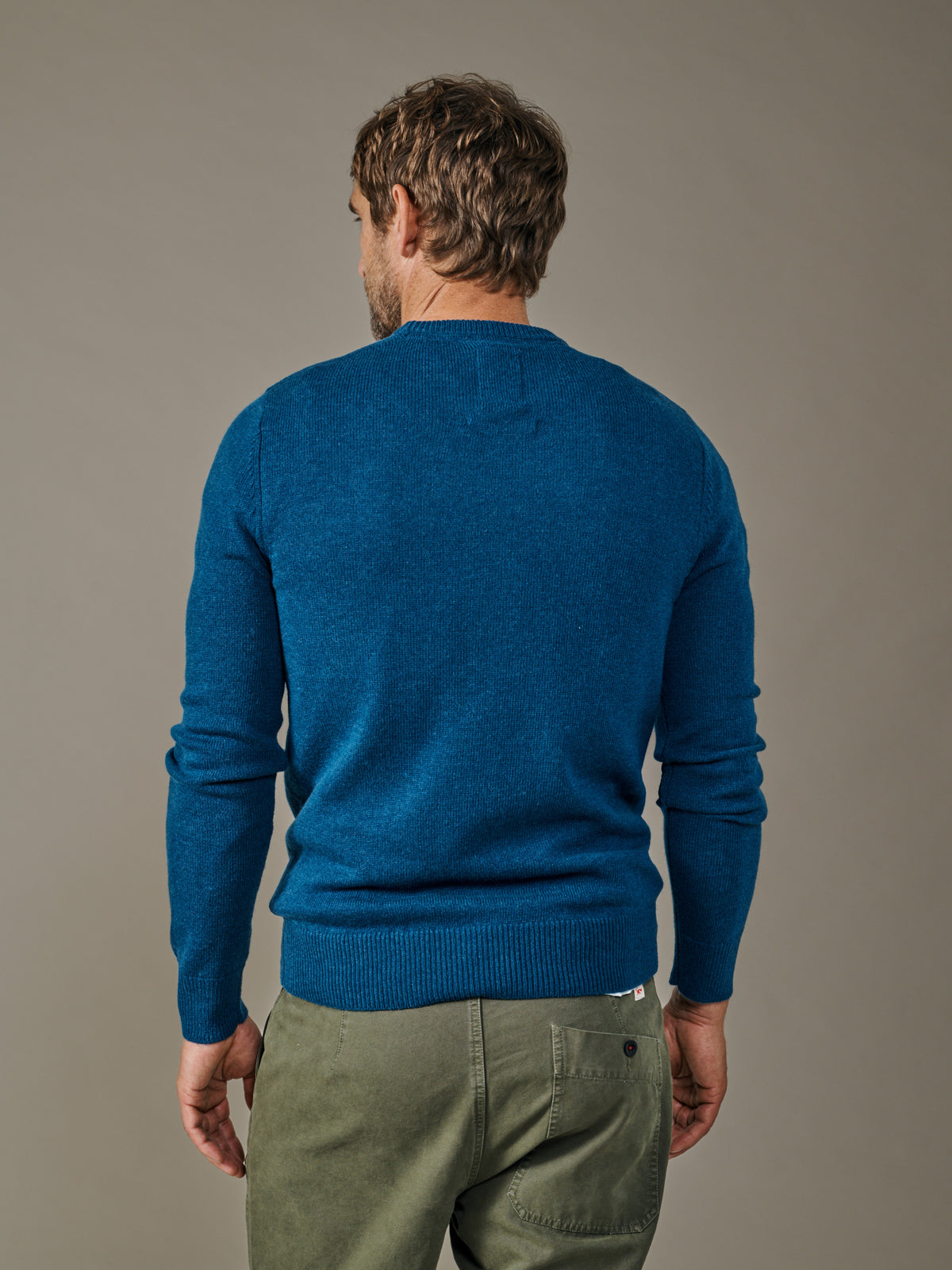 Aubin Denim Blue Westbourne Crew Neck Jumper | Crew Neck