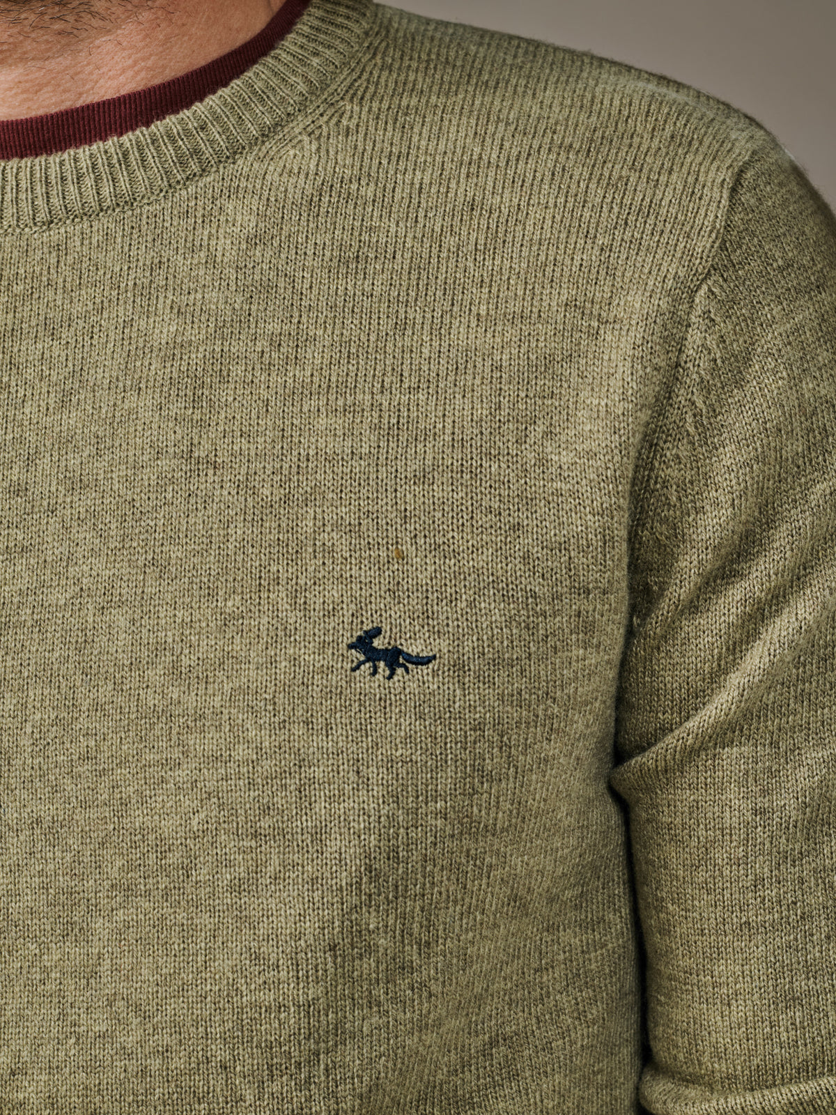 Aubin Light Khaki Westbourne Crew Neck Jumper | Crew Neck