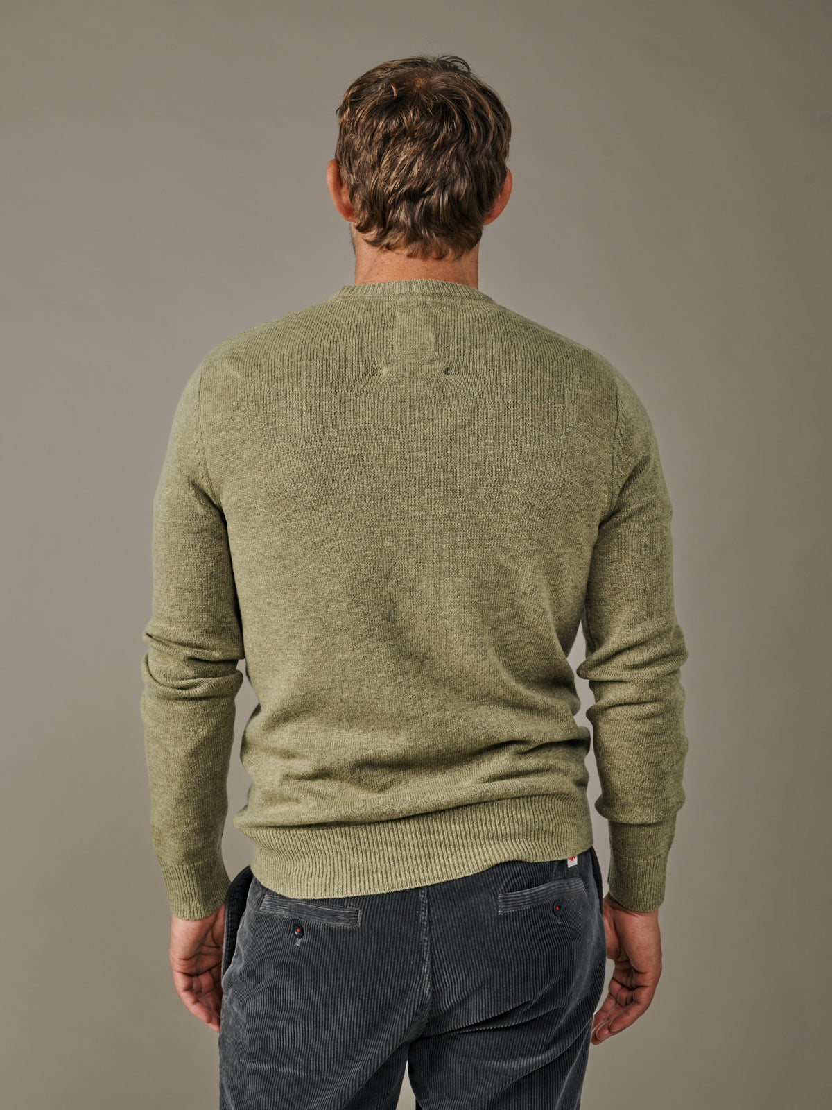 Aubin Light Khaki Westbourne Crew Neck Jumper | Crew Neck
